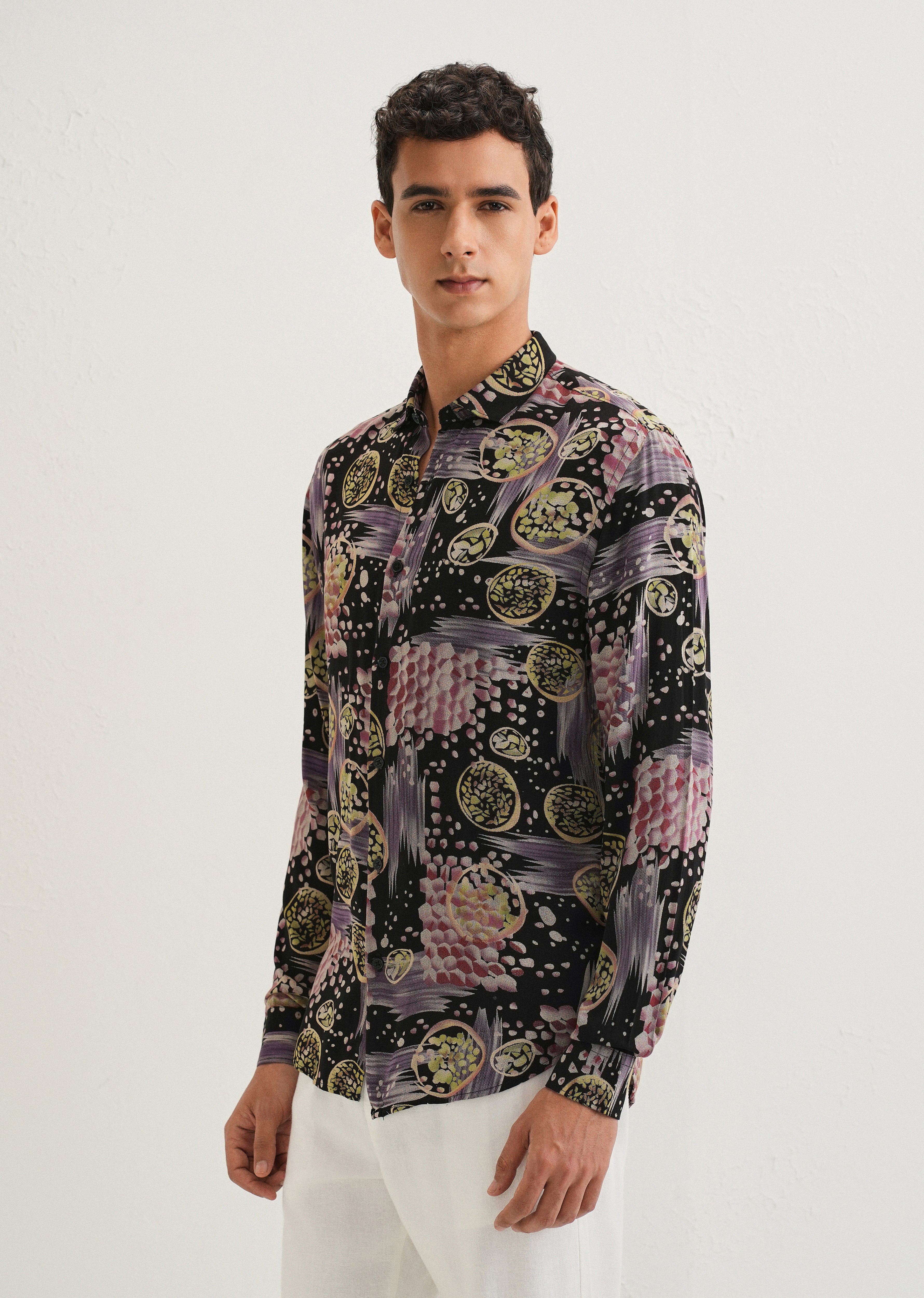 Lavender Abstract Feather Shirt