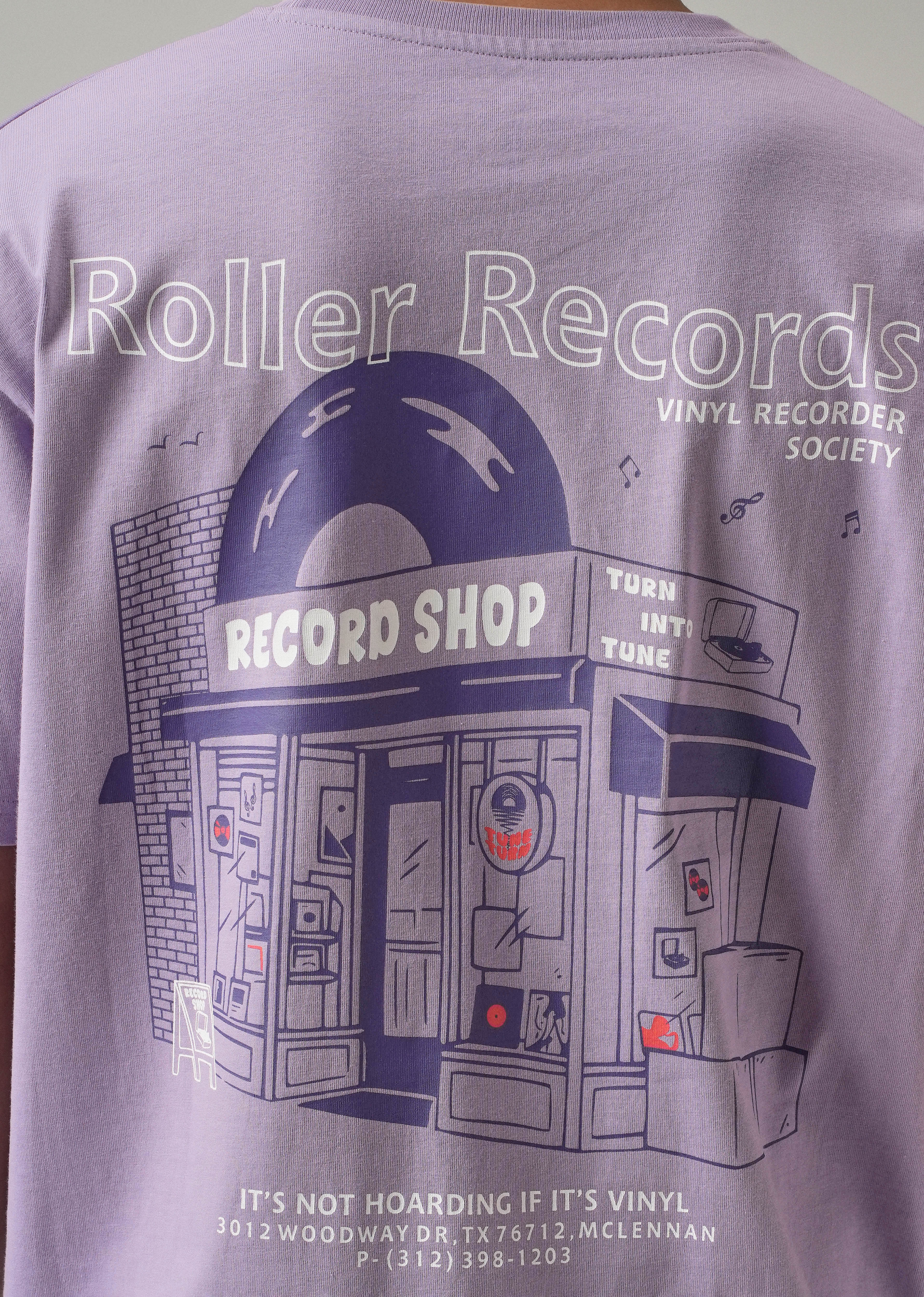 Lavender Back Printed Oversized T-Shirt