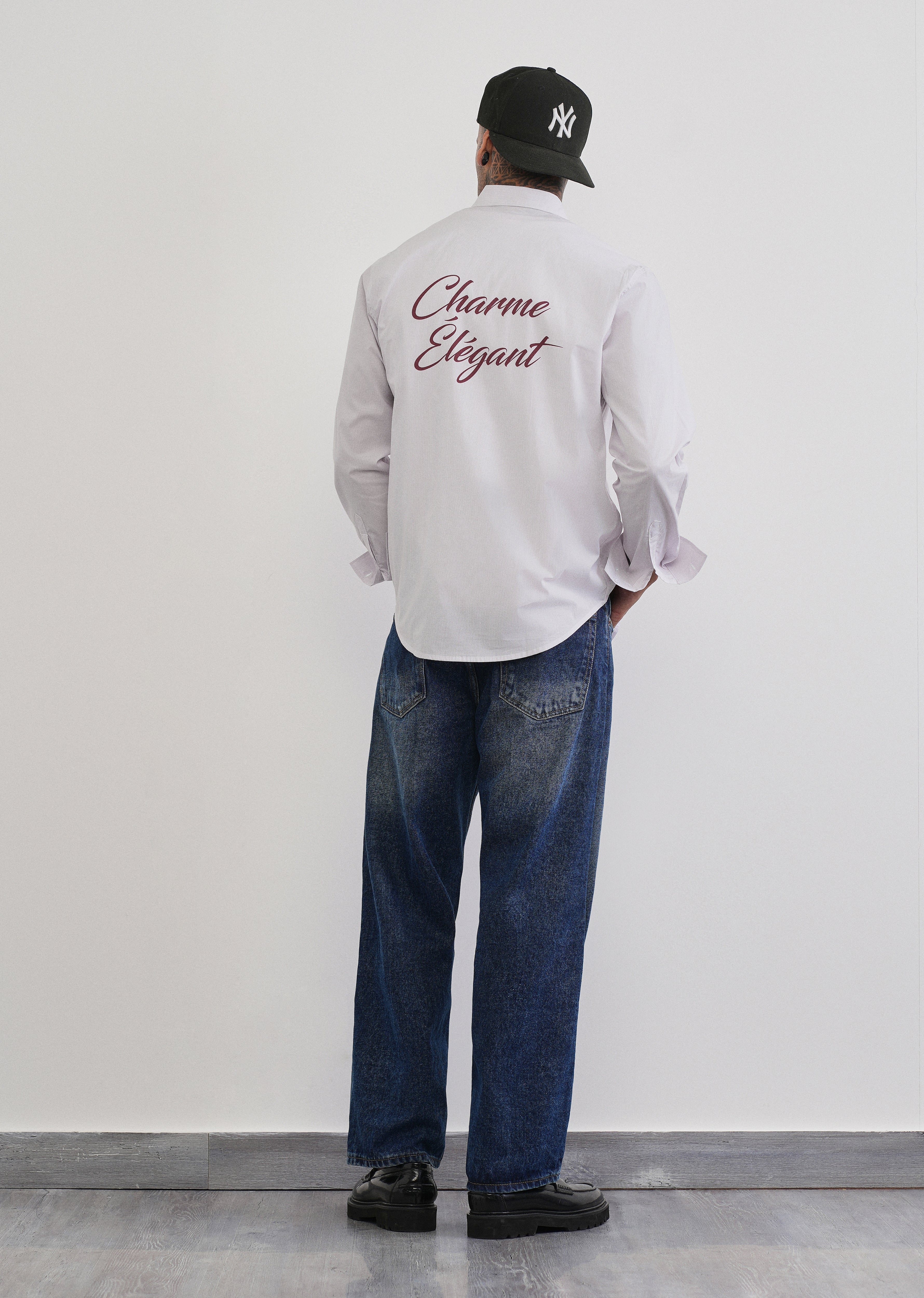 Lavender Back Printed Stripe Shirt