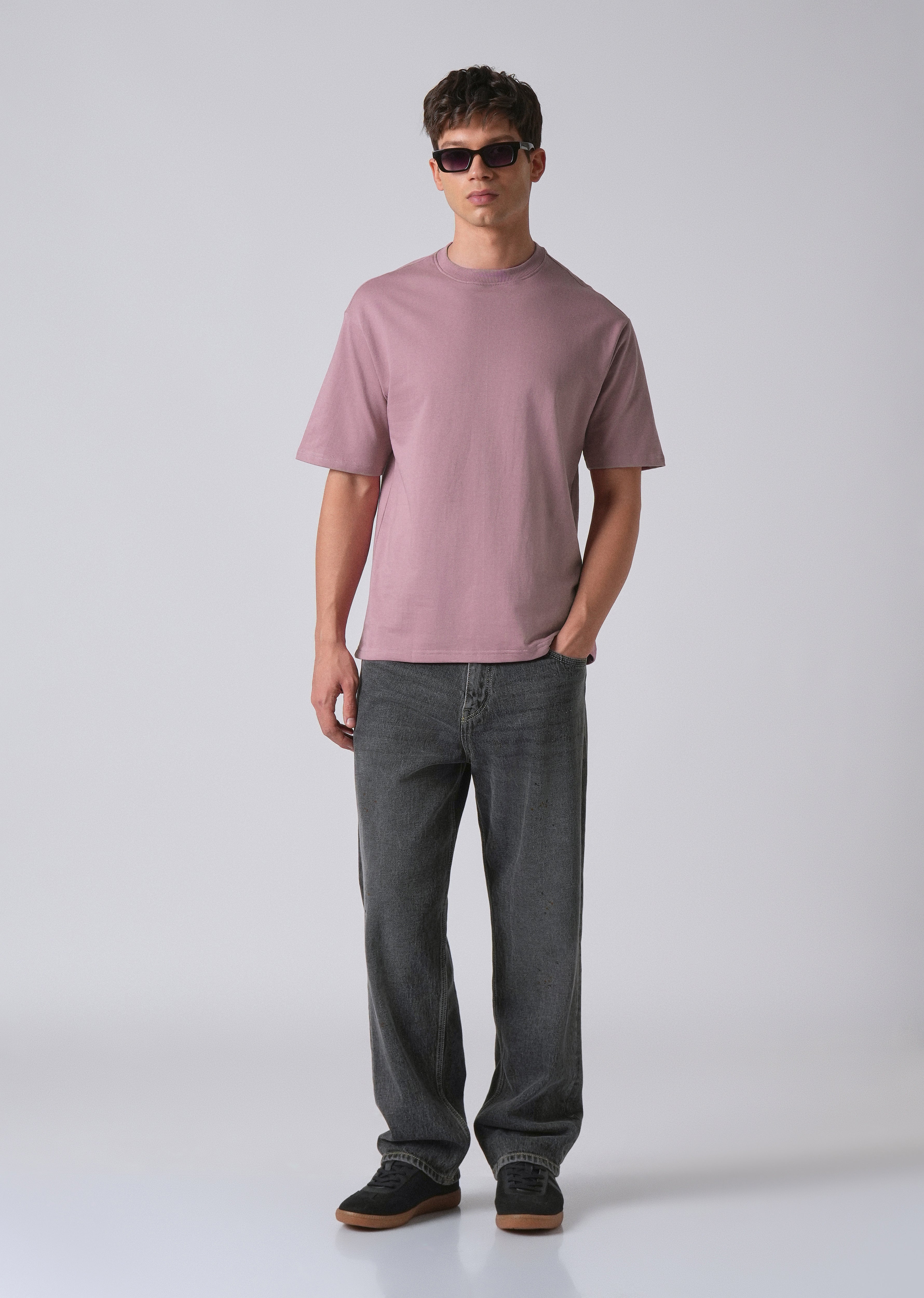 Lavender Basic Relaxed Fit T-shirt
