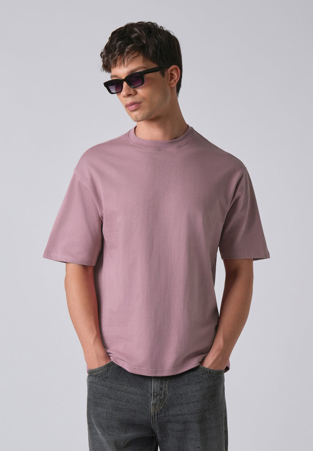 Lavender Basic Relaxed Fit T-shirt