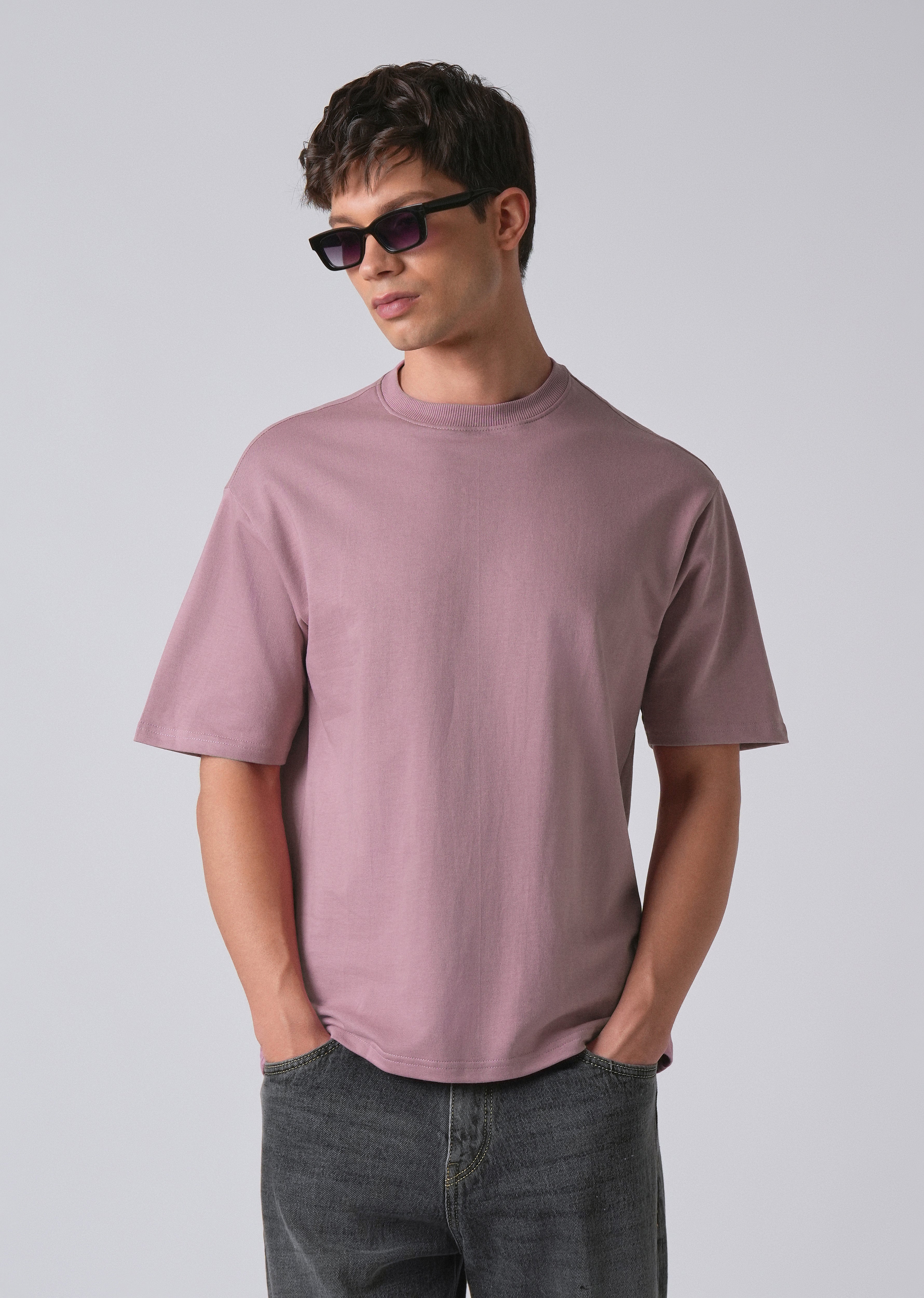 Lavender Basic Relaxed Fit T-shirt