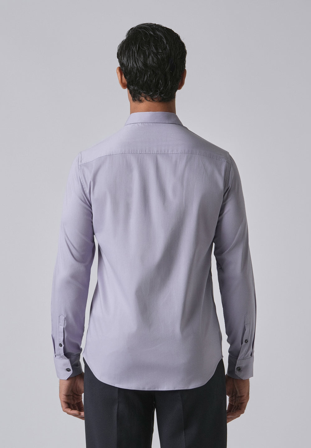Lavender Cotton Stretch Plain Shirt