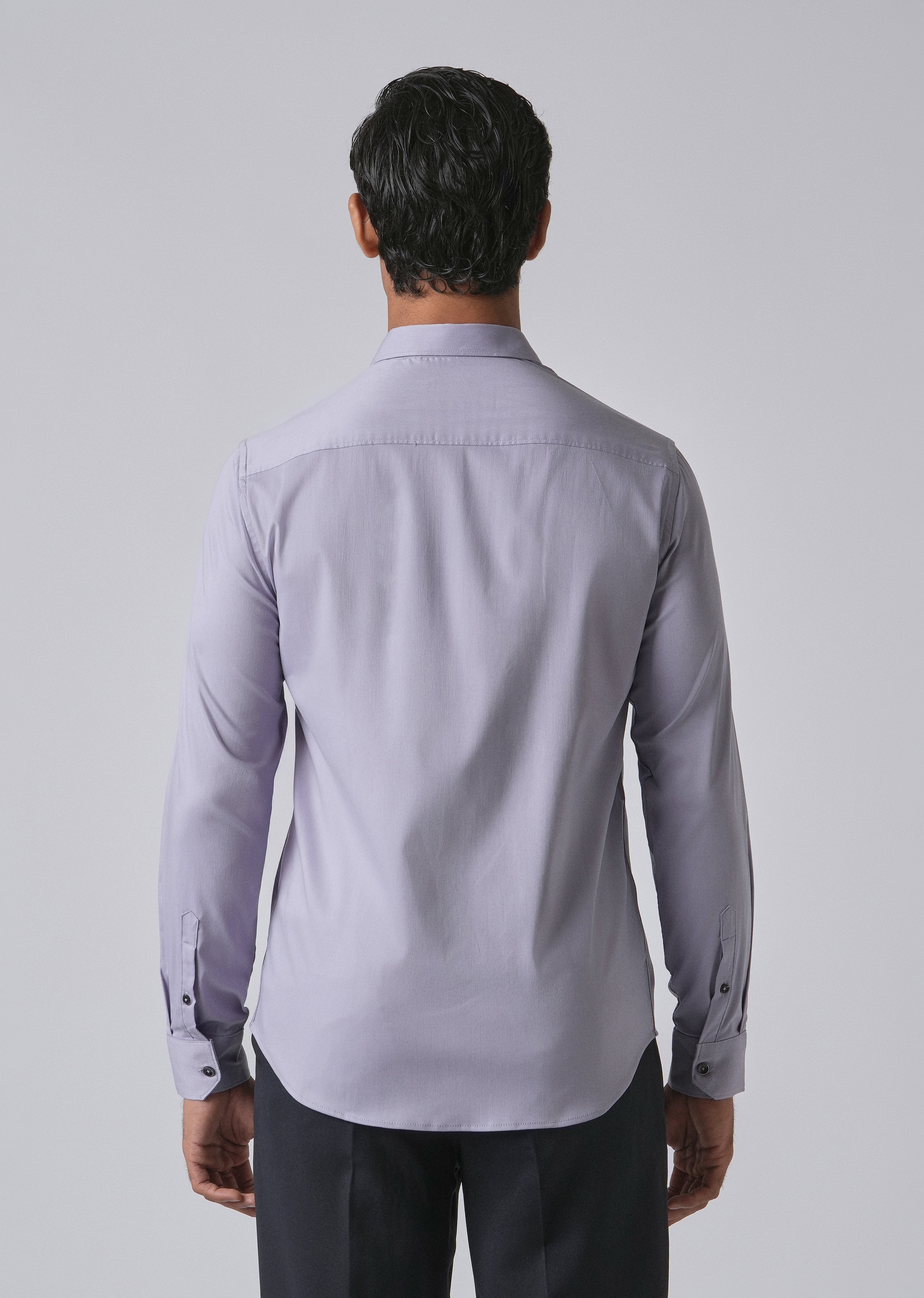 Lavender Cotton Stretch Plain Shirt