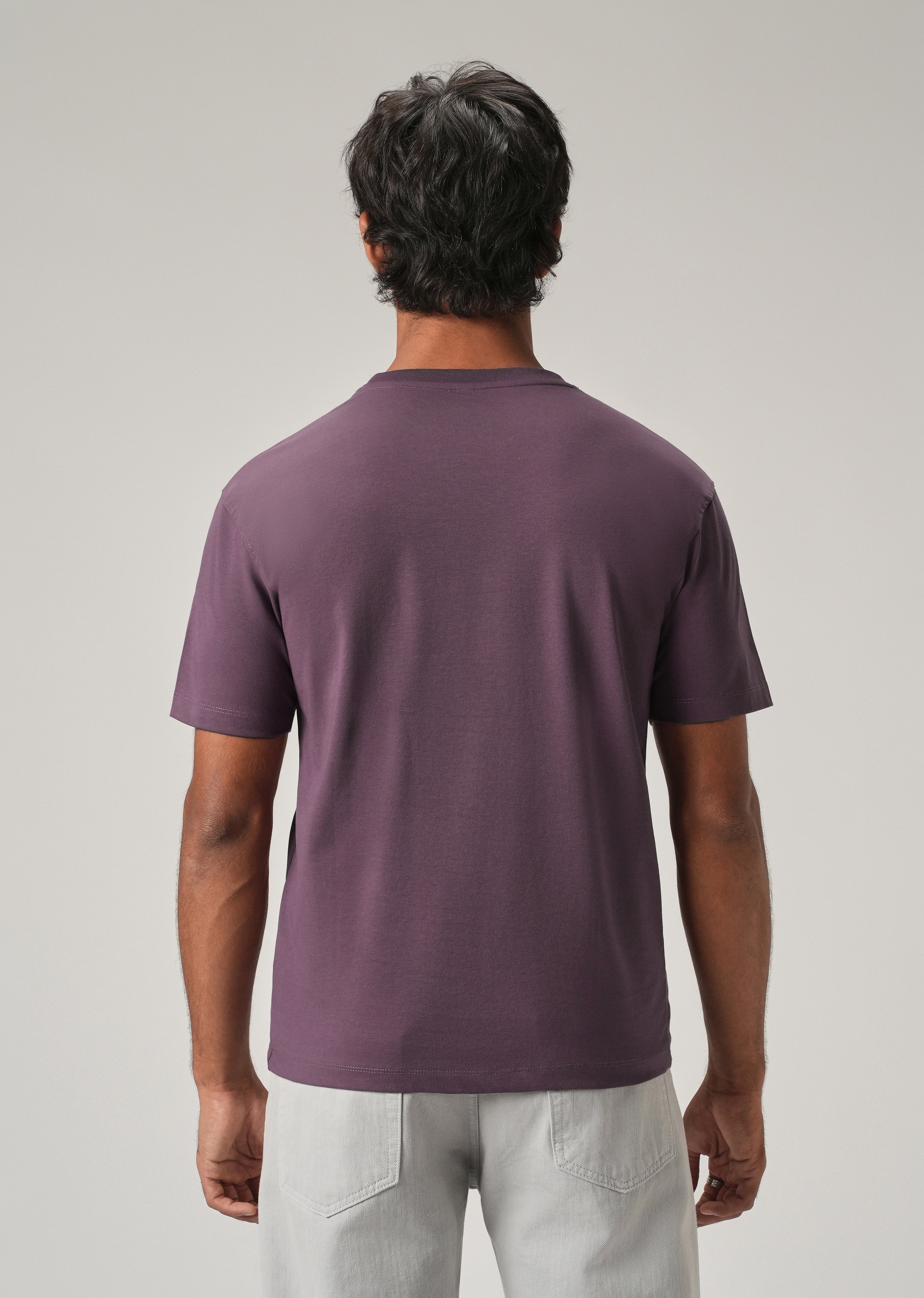 Lavender Embossed Slim Fit T-Shirt