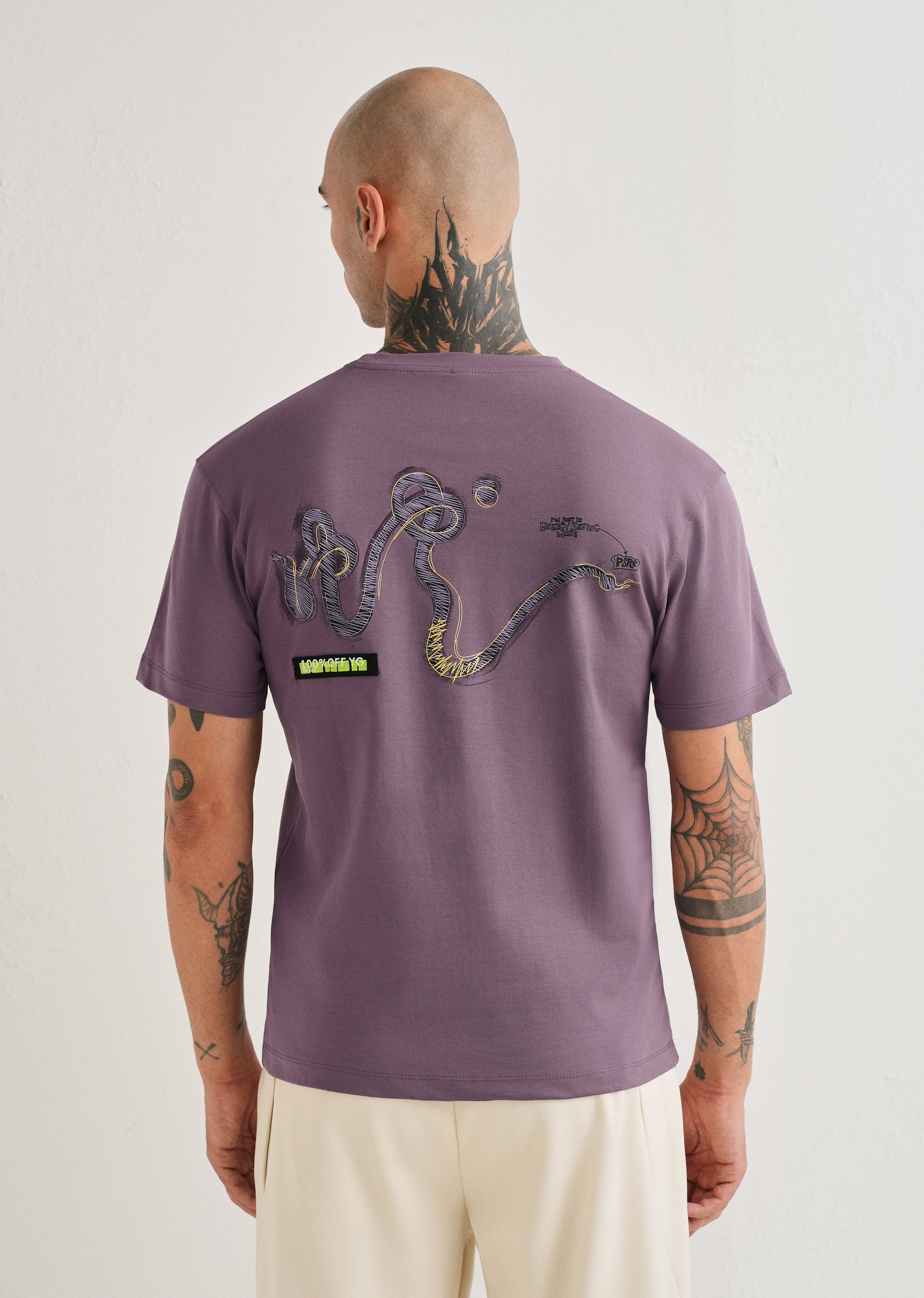 Lavender Graphic Printed T-shirt