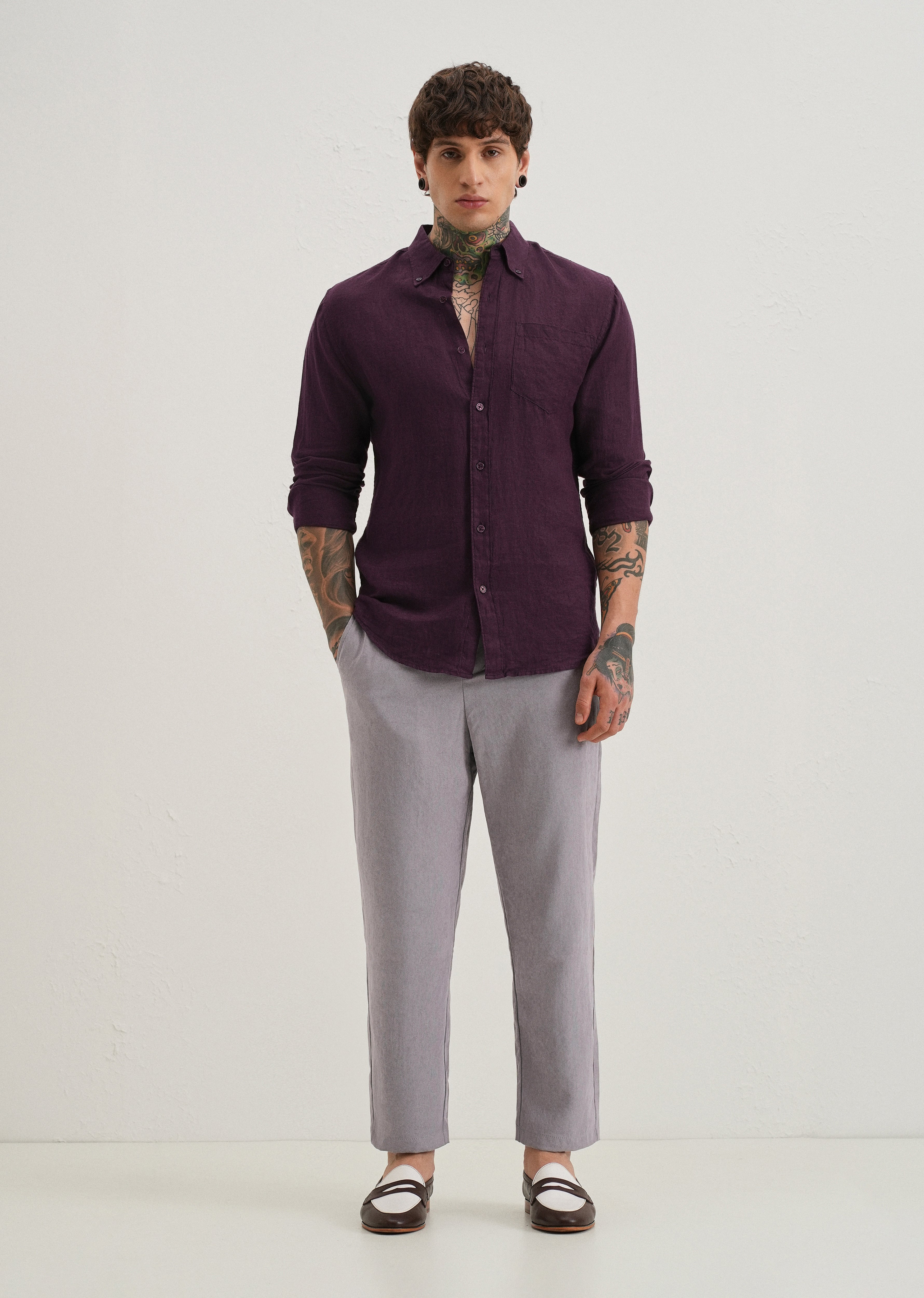 Lavender Pin Stripe Corduroy Pant