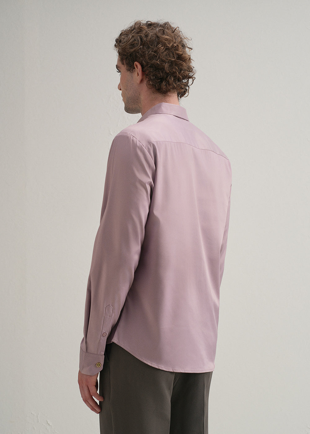 Lavender Plain Stitchless Placket Shirt