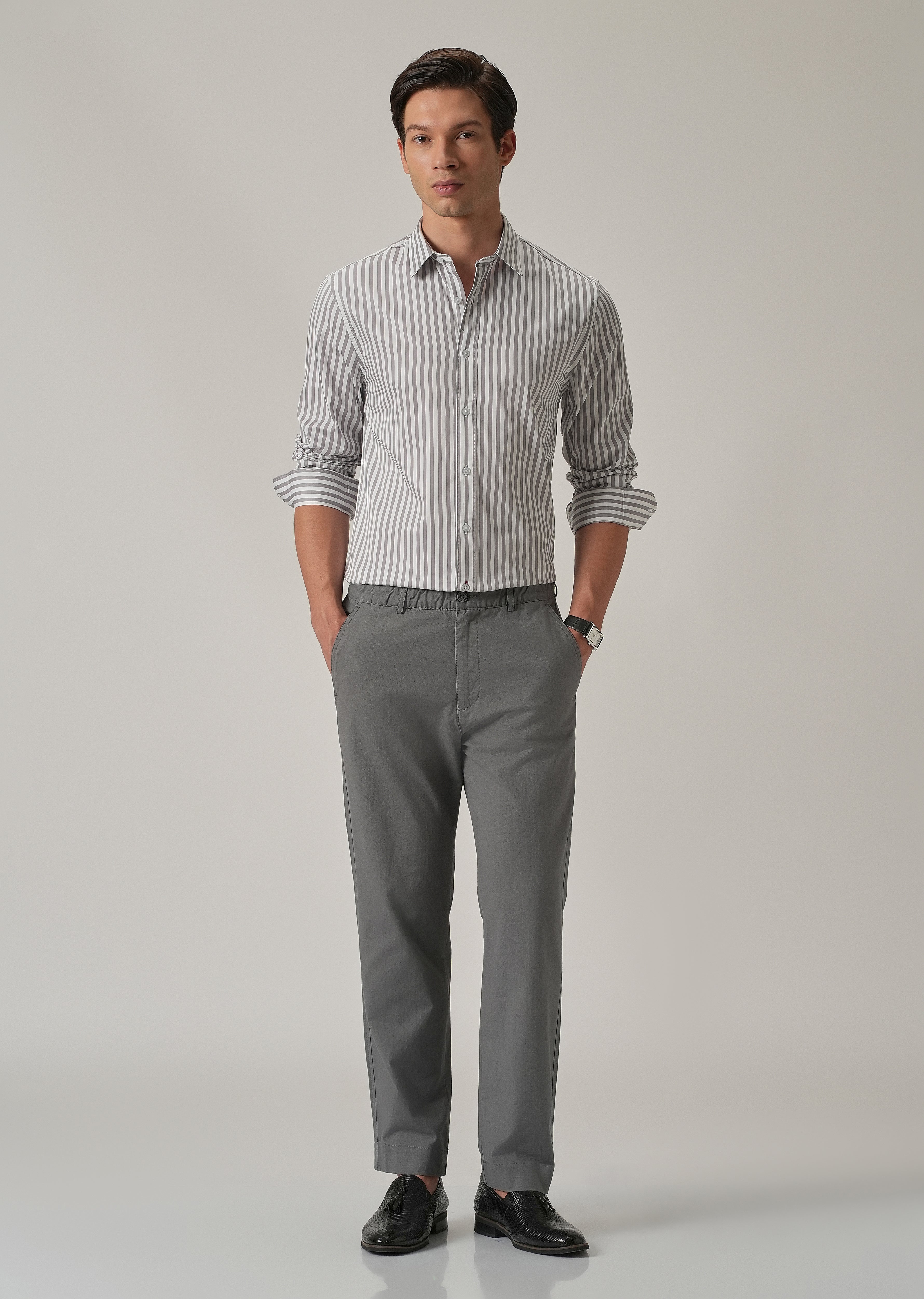 Lavender Satin Pin Stripe Shirt