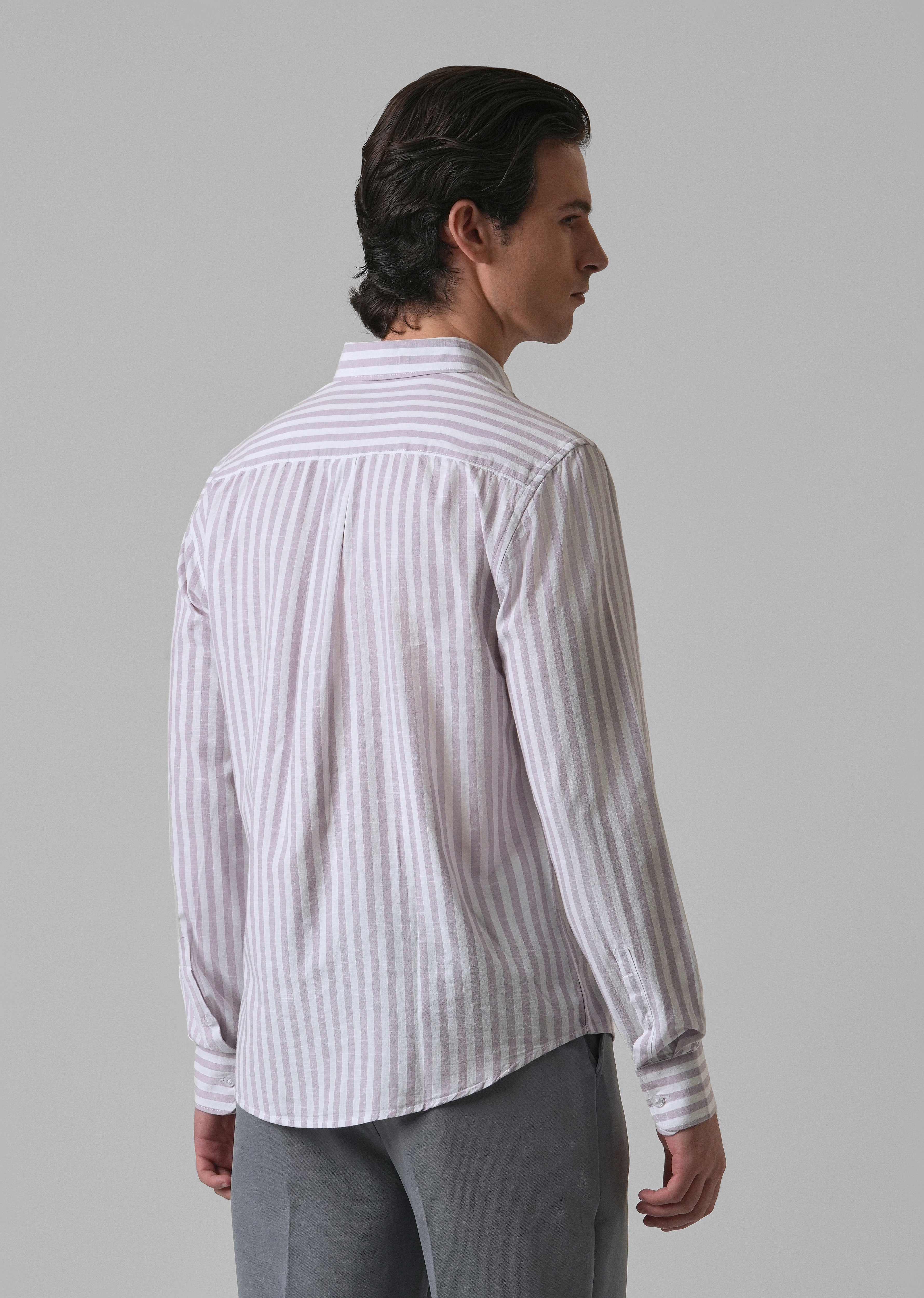 Lavender Stripe Cotton Shirt