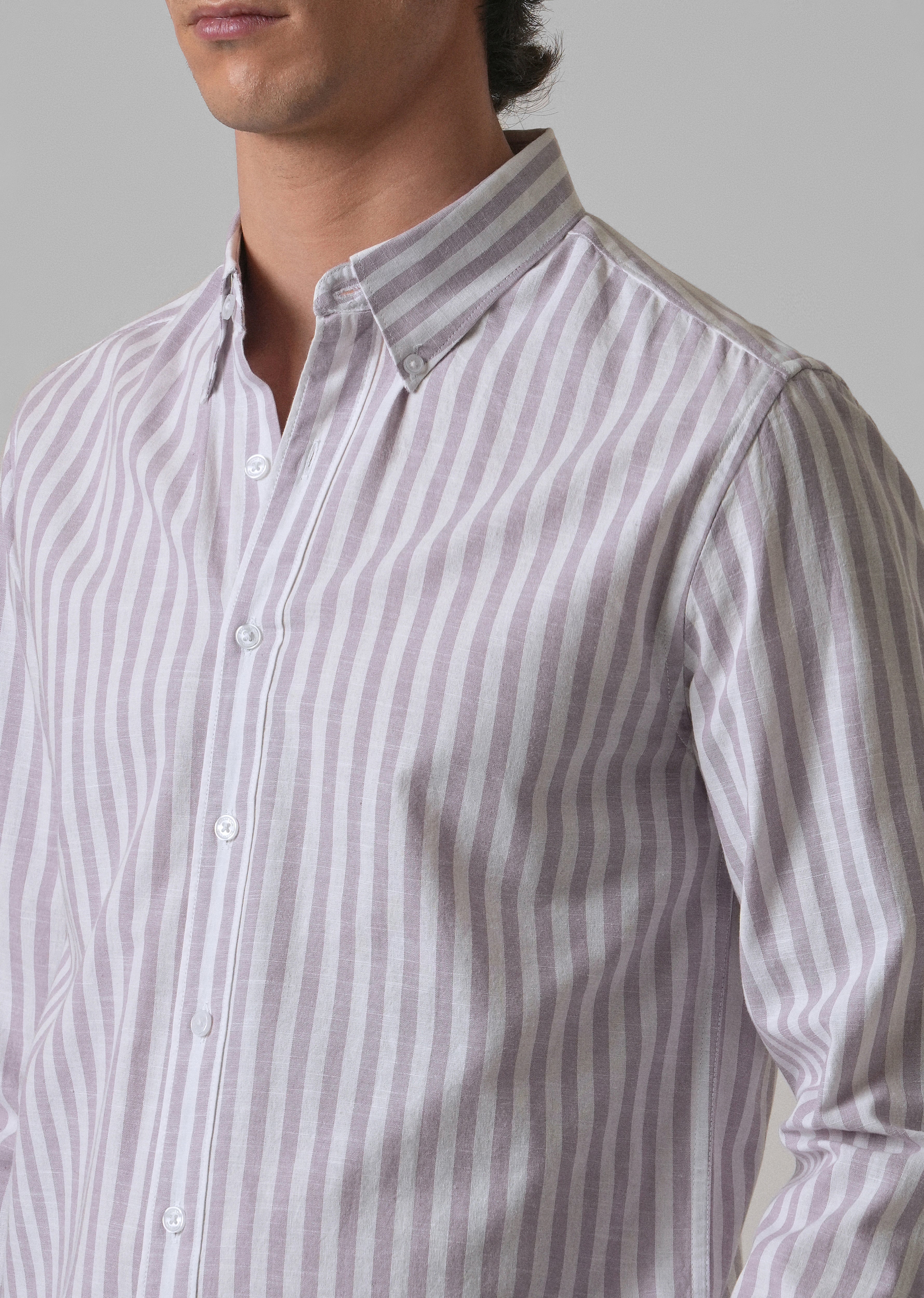 Lavender Stripe Cotton Shirt