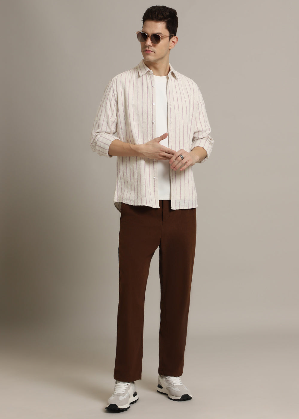 Lavender Stripe Textured Shirt