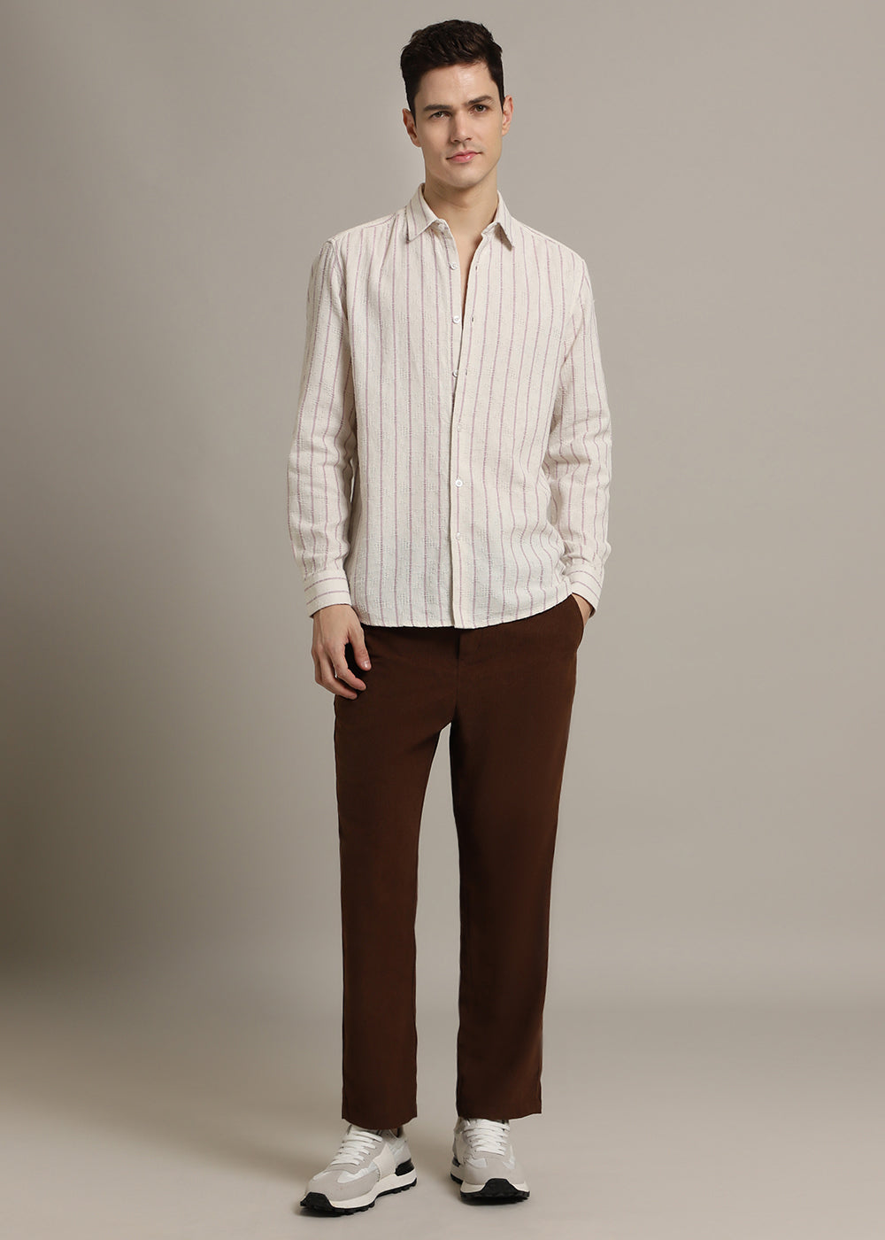 Lavender Stripe Textured Shirt