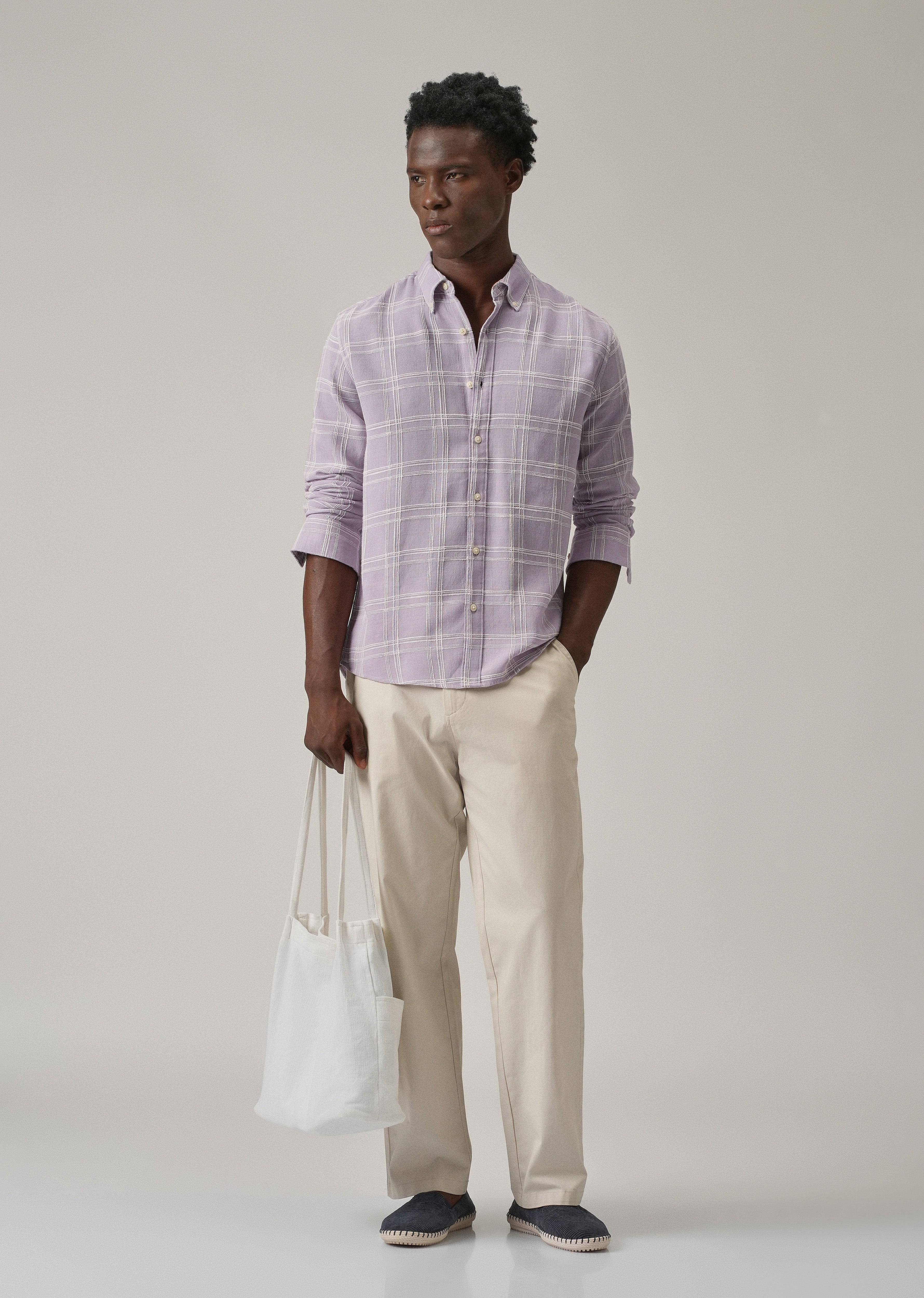 Lavender Chenille Check Shirt