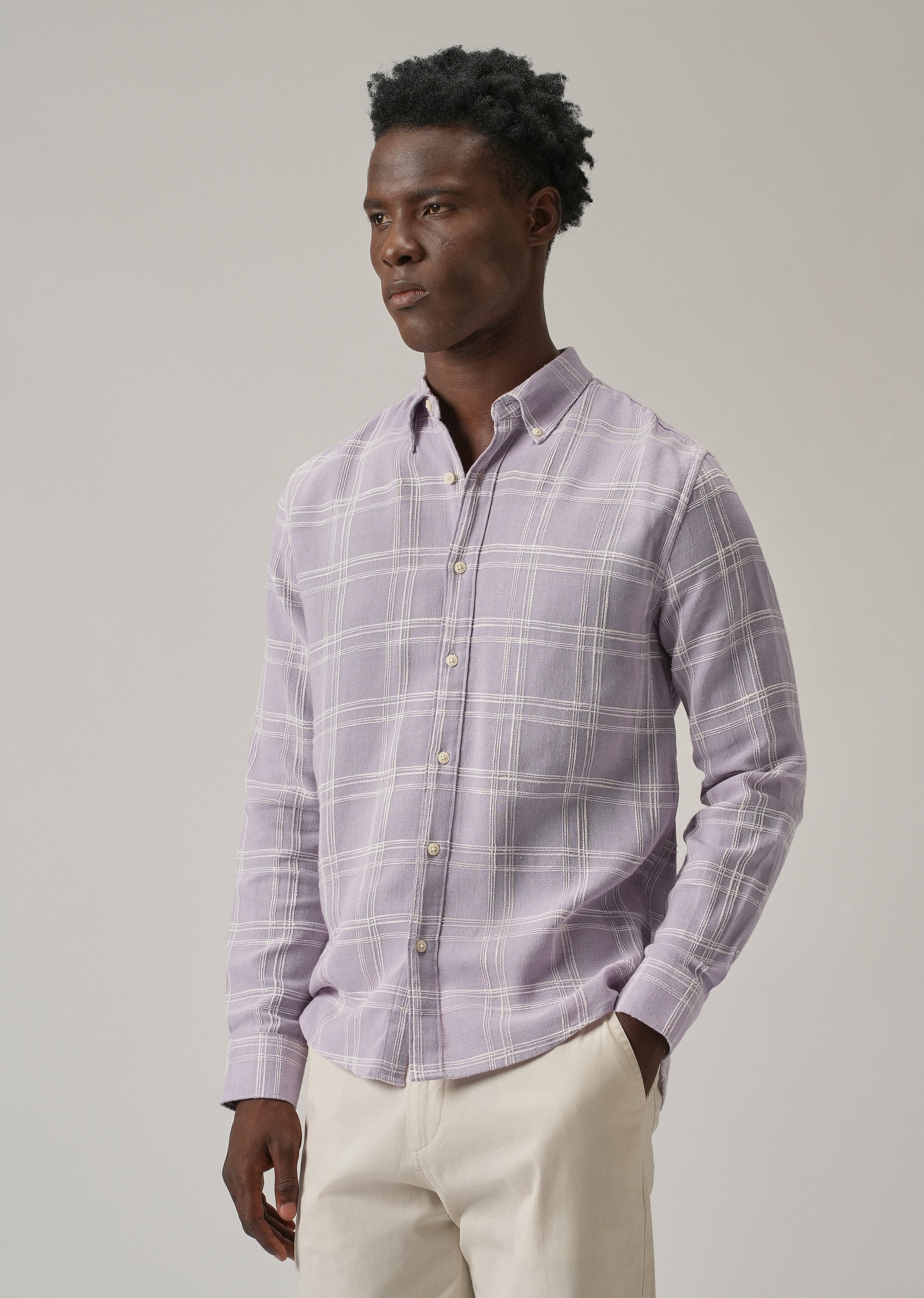 Lavender Chenille Check Shirt