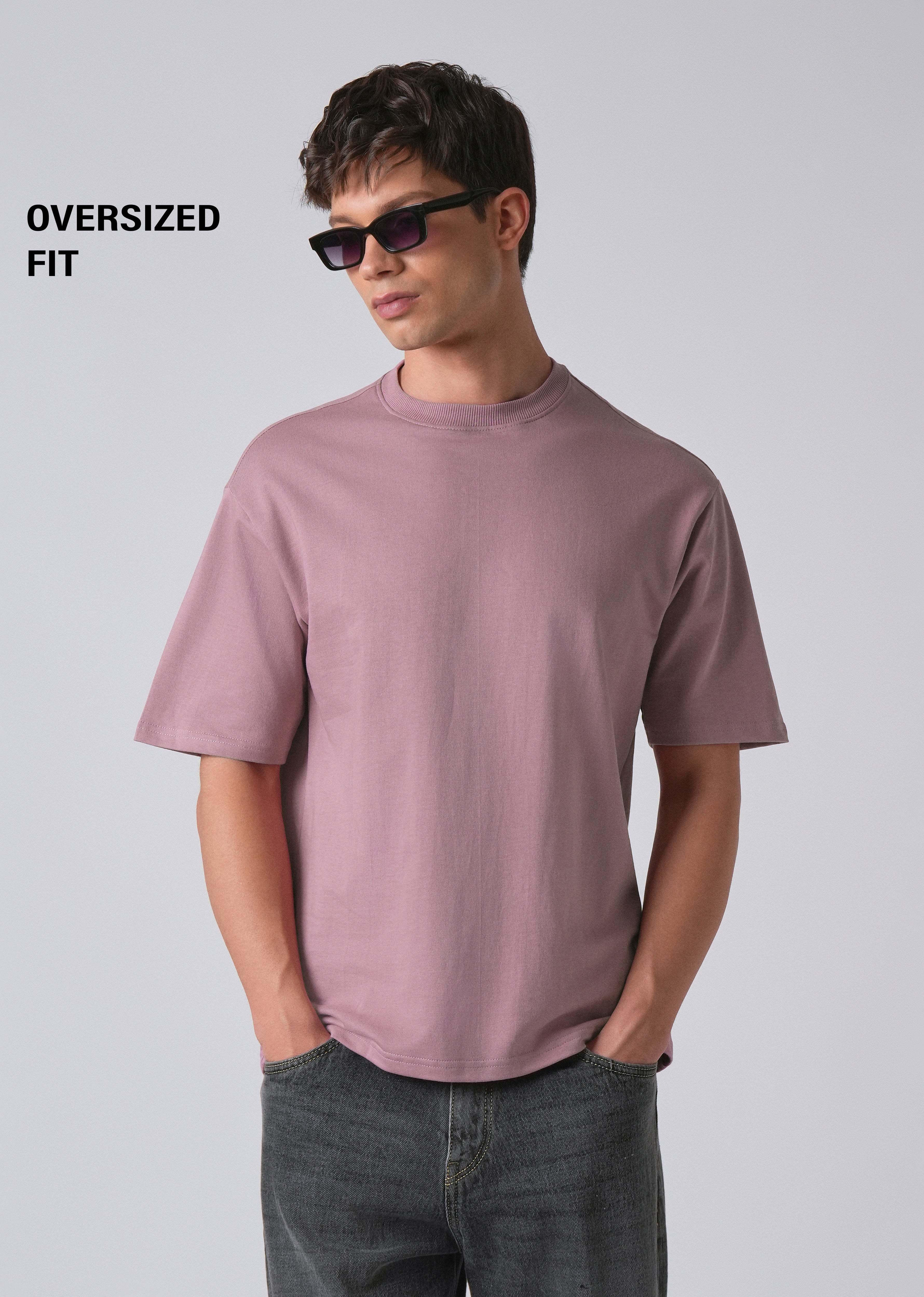 Lavender Basic Relaxed Fit T-shirt