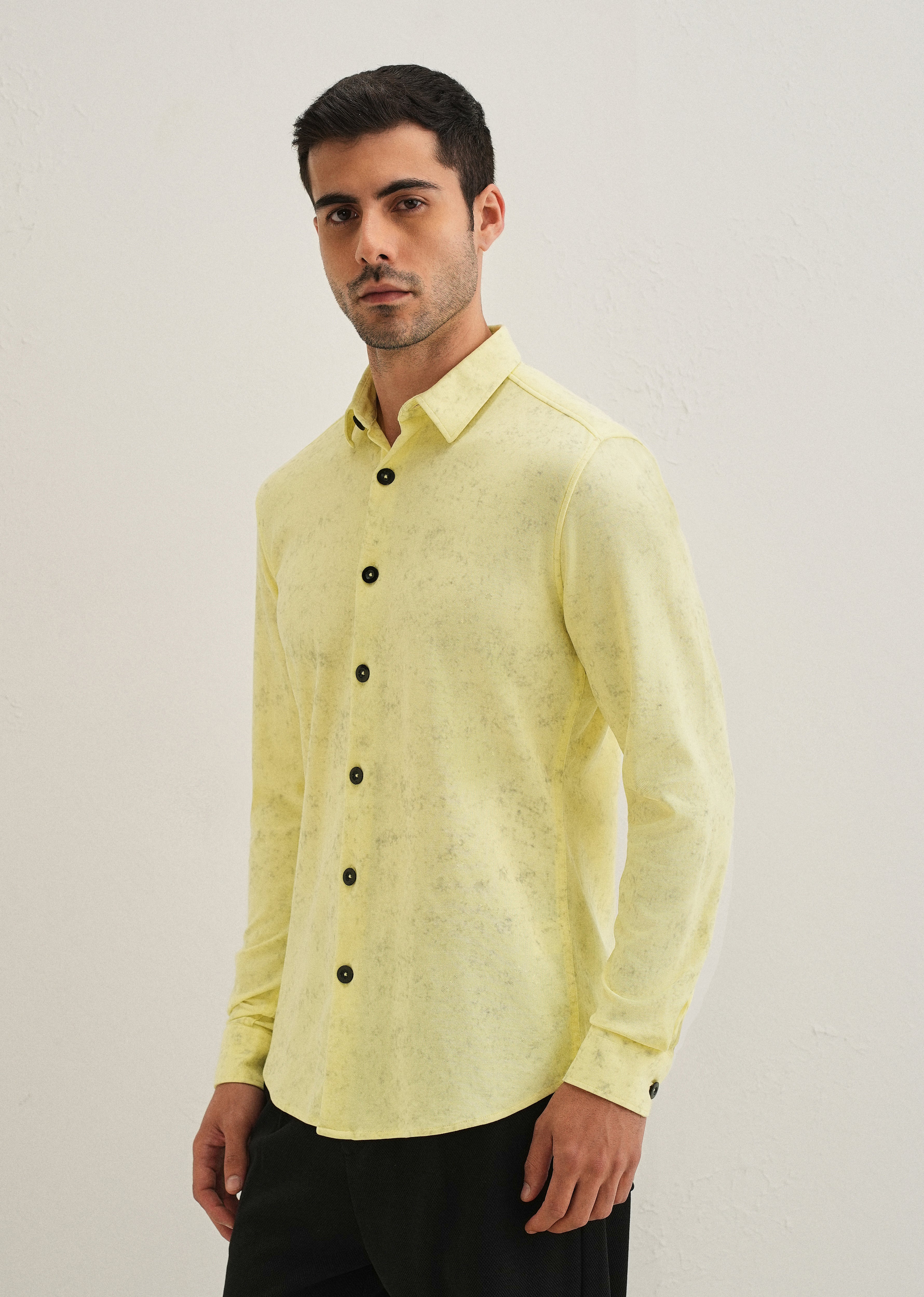 Lemon Yellow Knitted Shirt