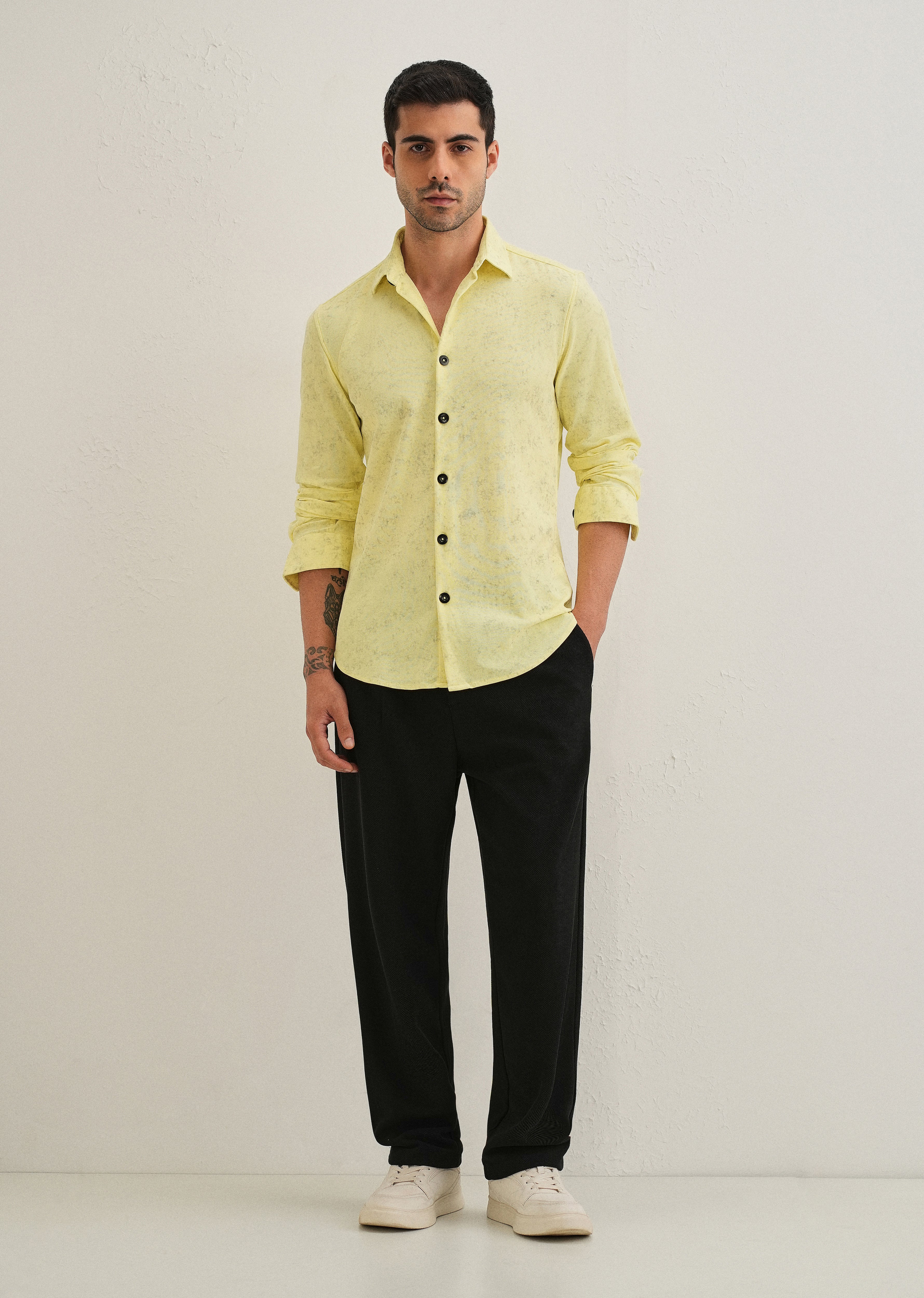 Lemon Yellow Knitted Shirt