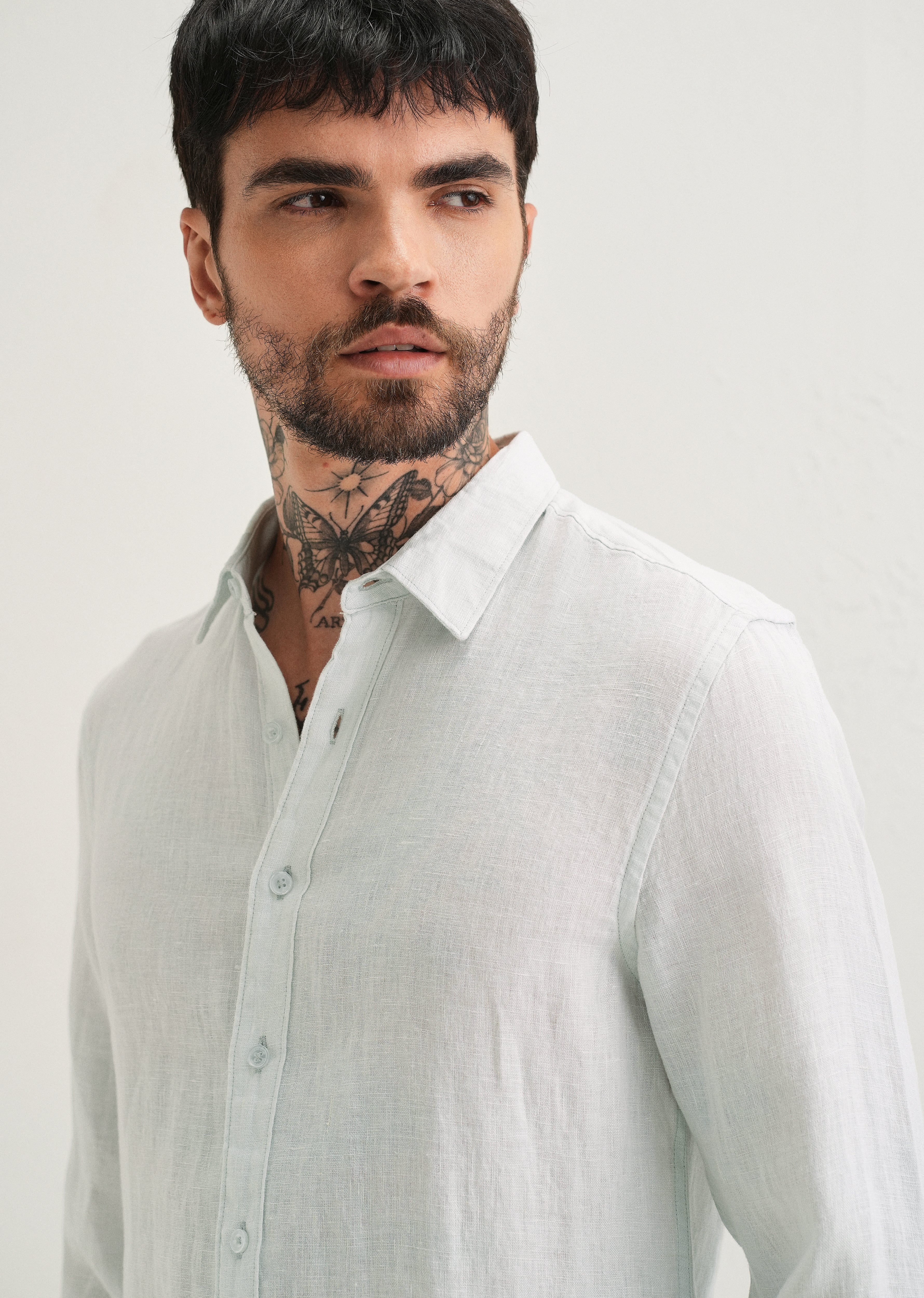 Light Aqua Pure Linen Shirt