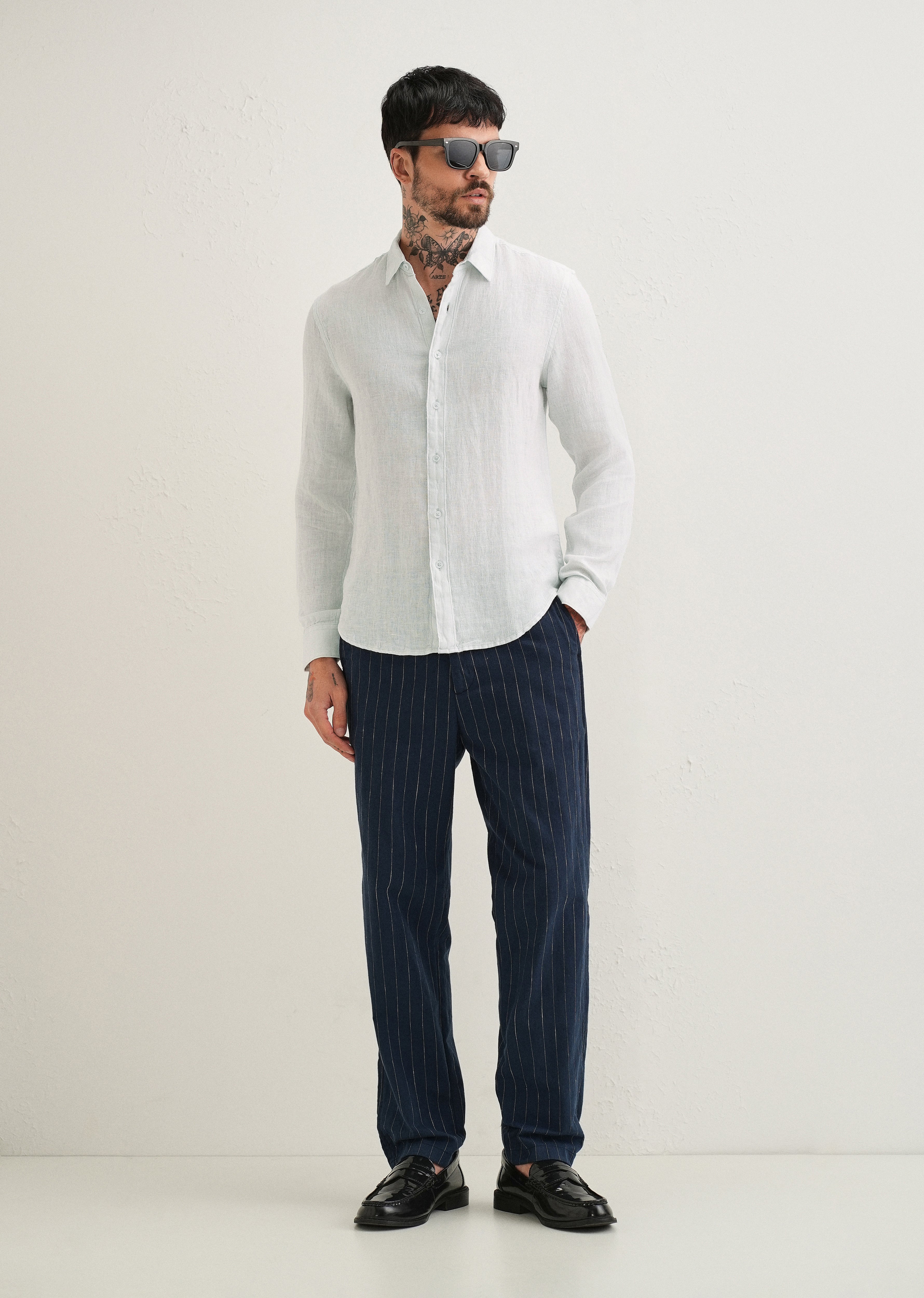 Light Aqua Pure Linen Shirt