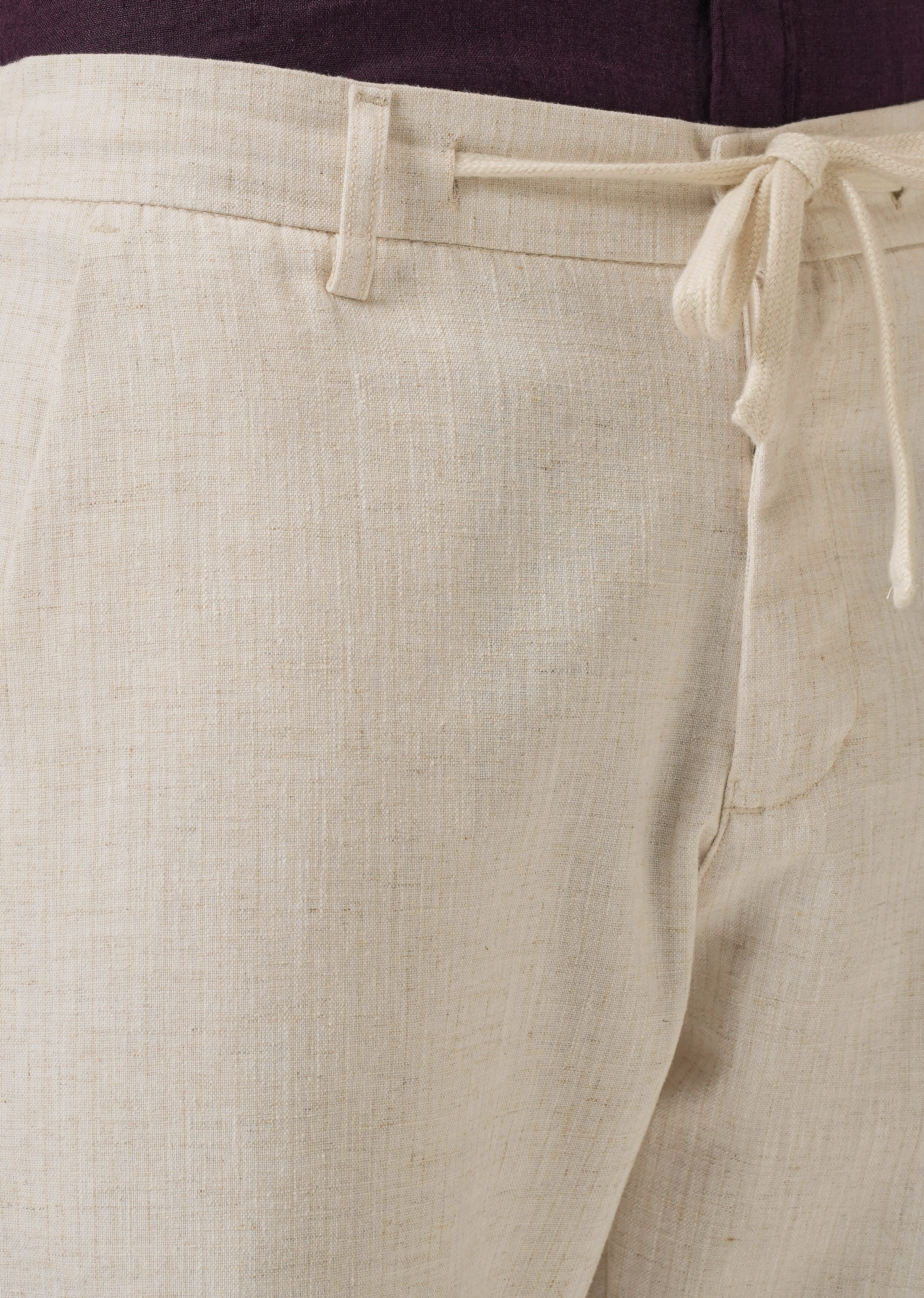 Light Beige Blended Linen Pant