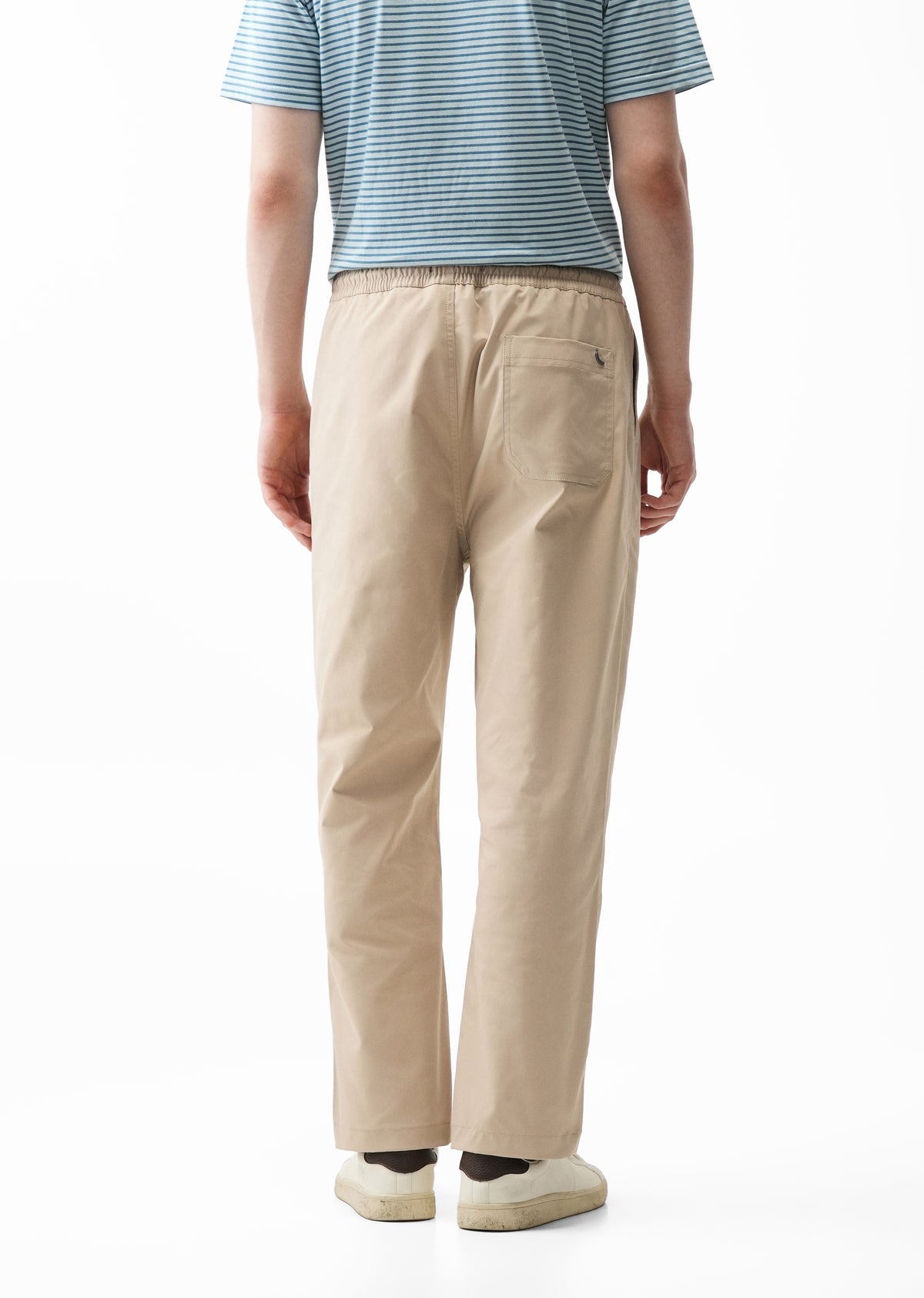 Light Beige Relaxed Drawstring Trouser