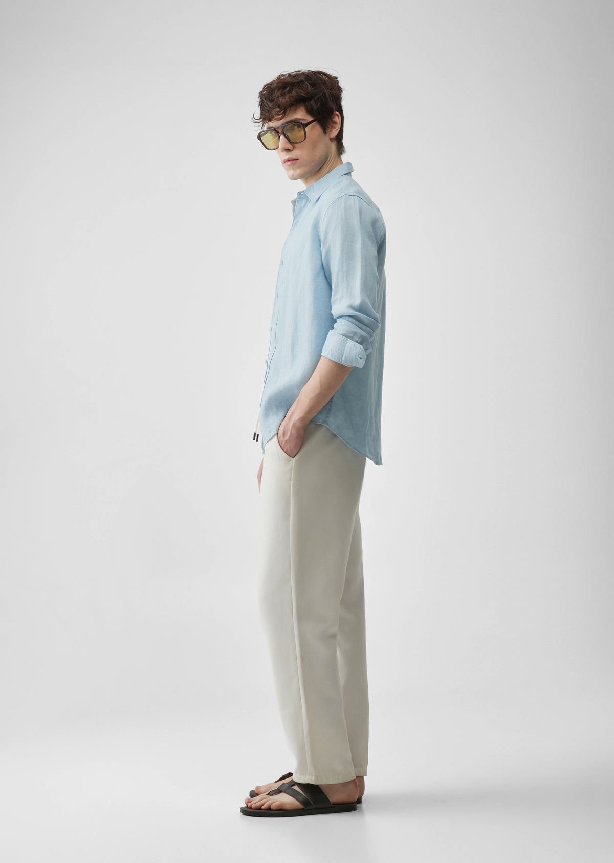 Light Blue 100% Pure Linen Shirt
