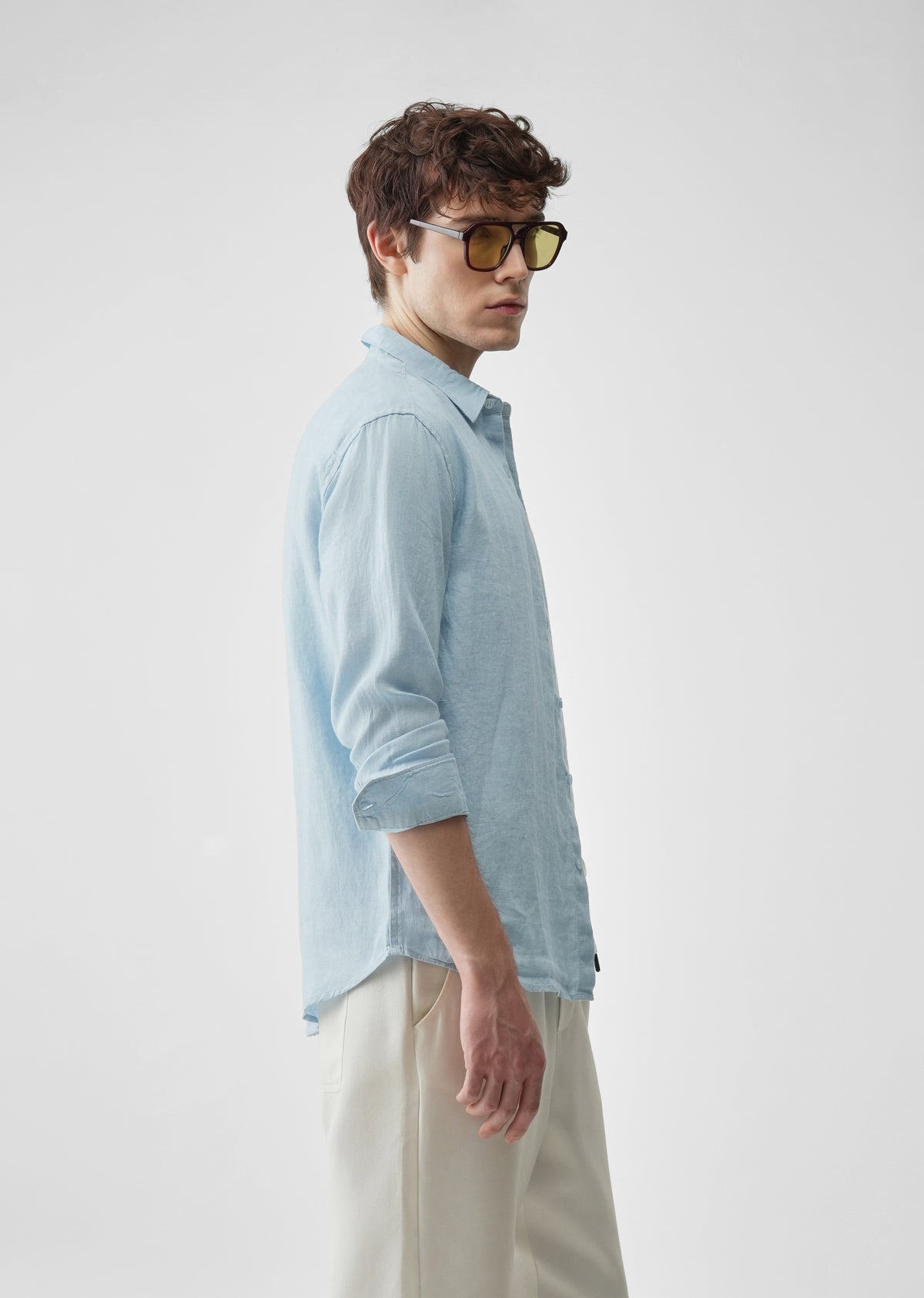 Light Blue 100% Pure Linen Shirt