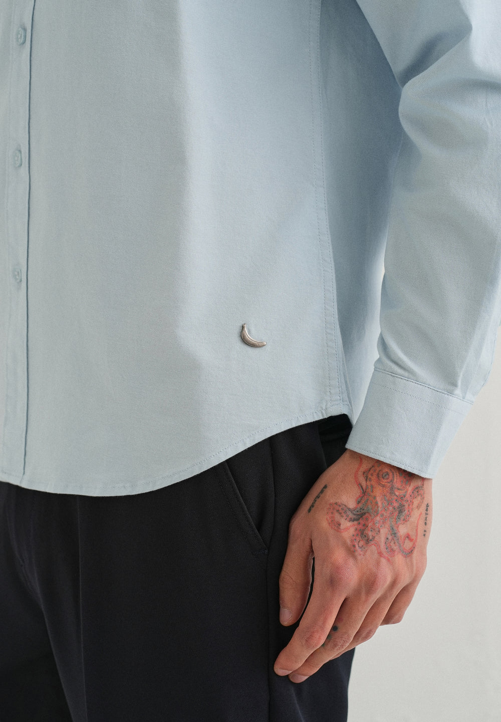 Light Blue Contrast Placket Shirt