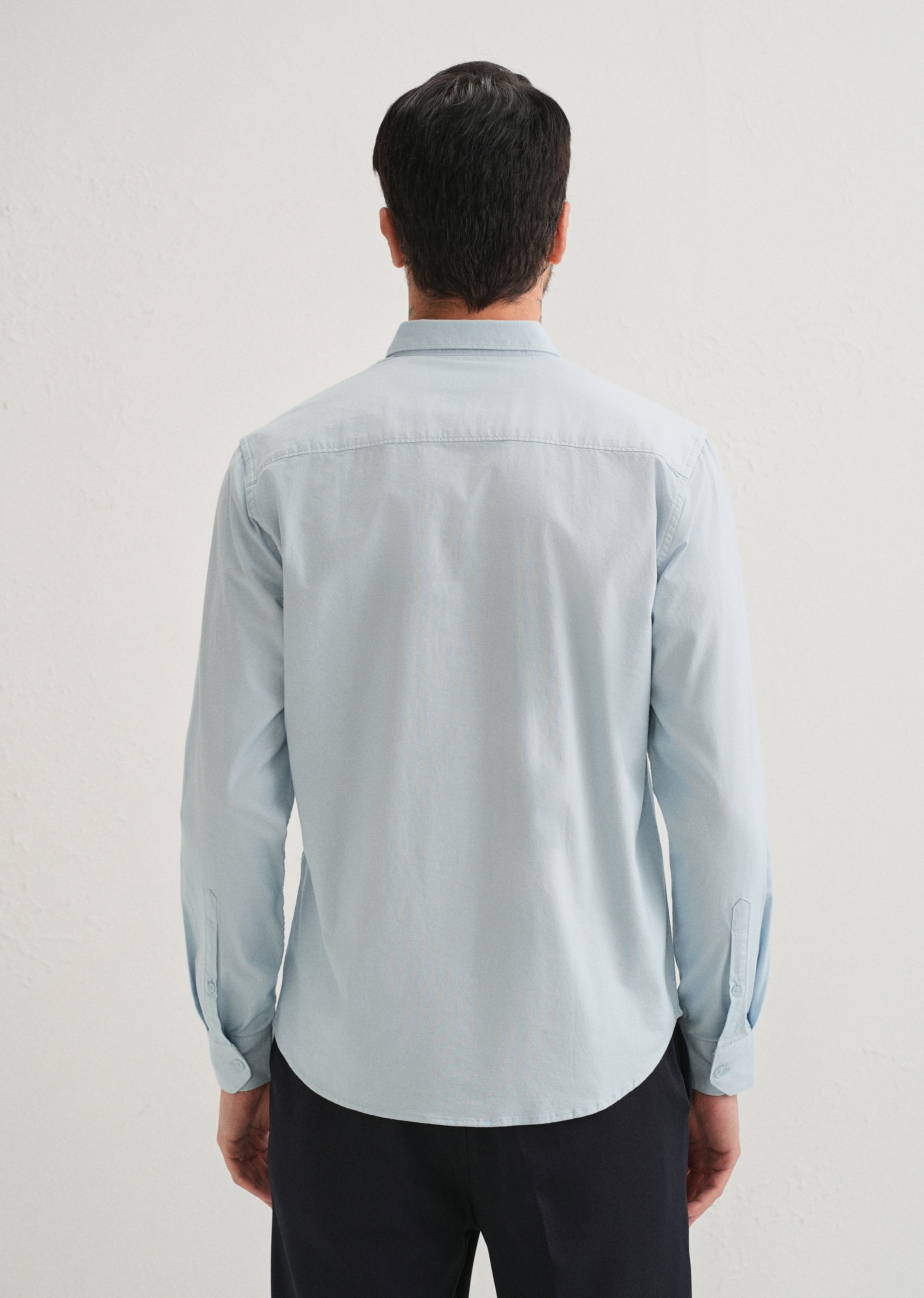 Light Blue Contrast Placket Shirt