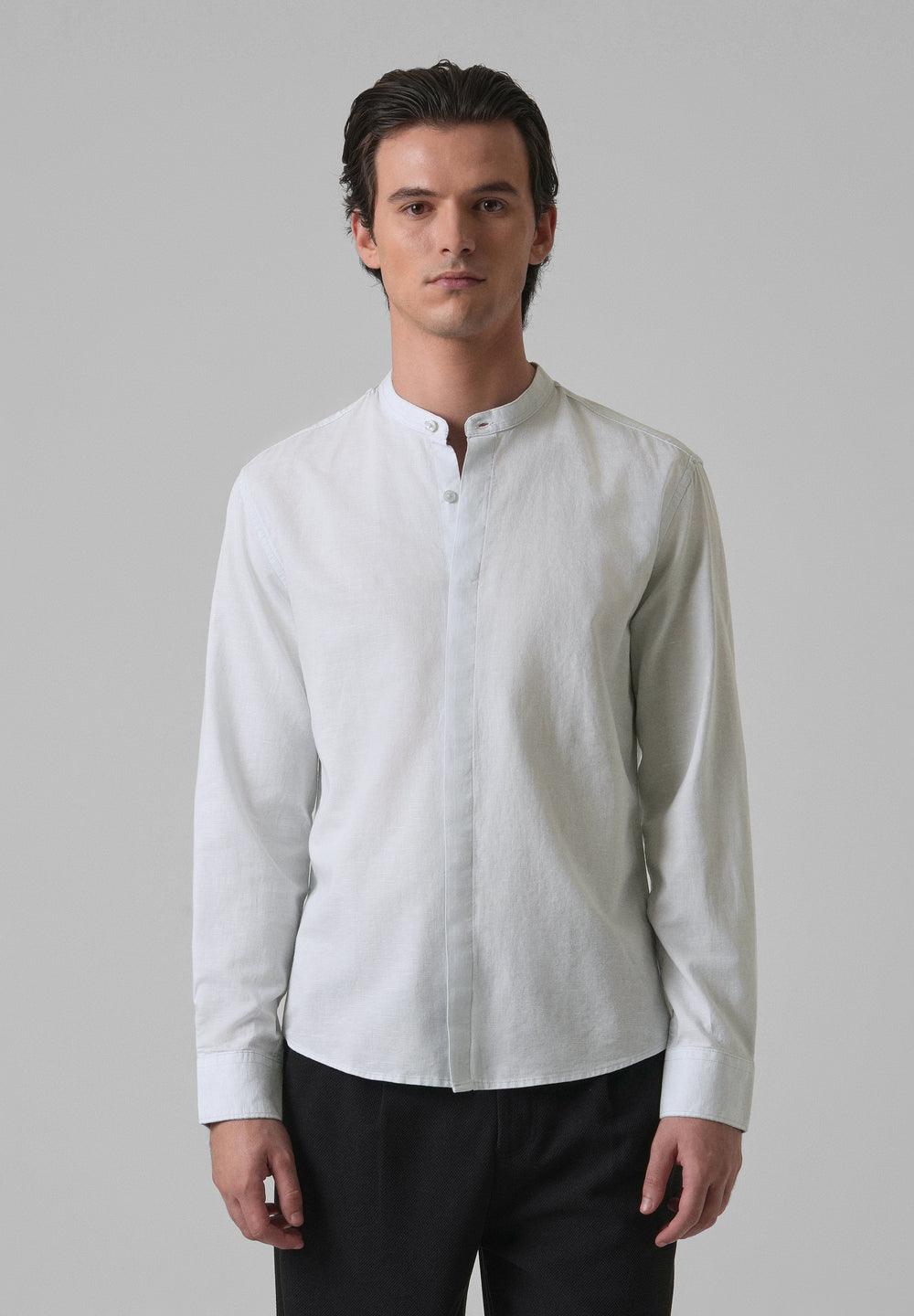 Light Blue Cotton Linen Shirt