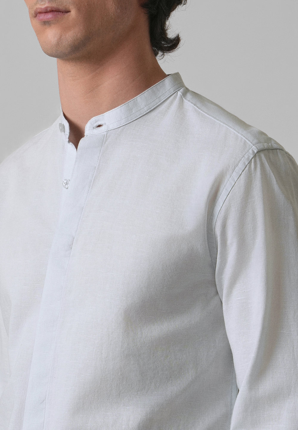 Light Blue Cotton Linen Shirt