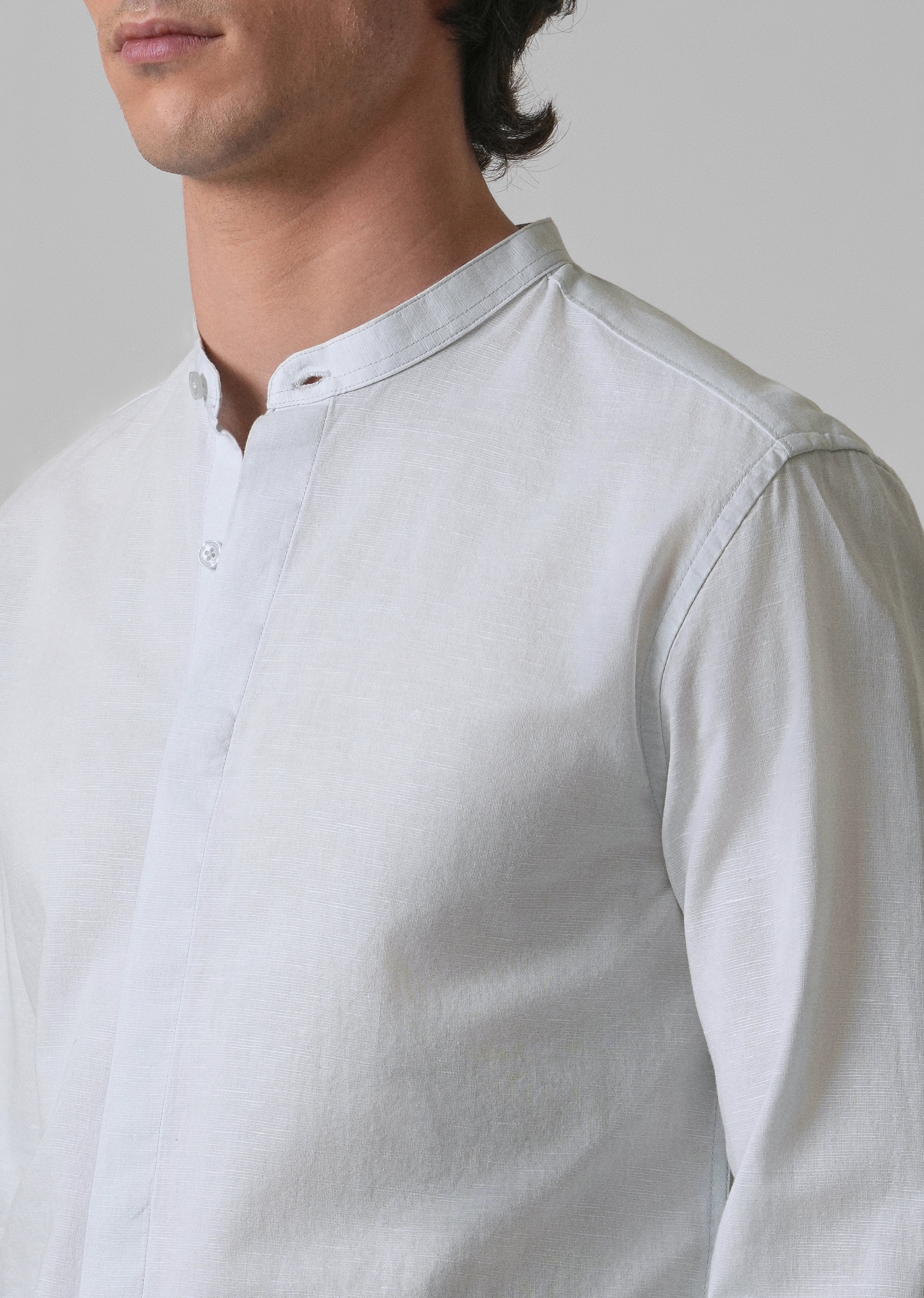 Light Blue Cotton Linen Shirt