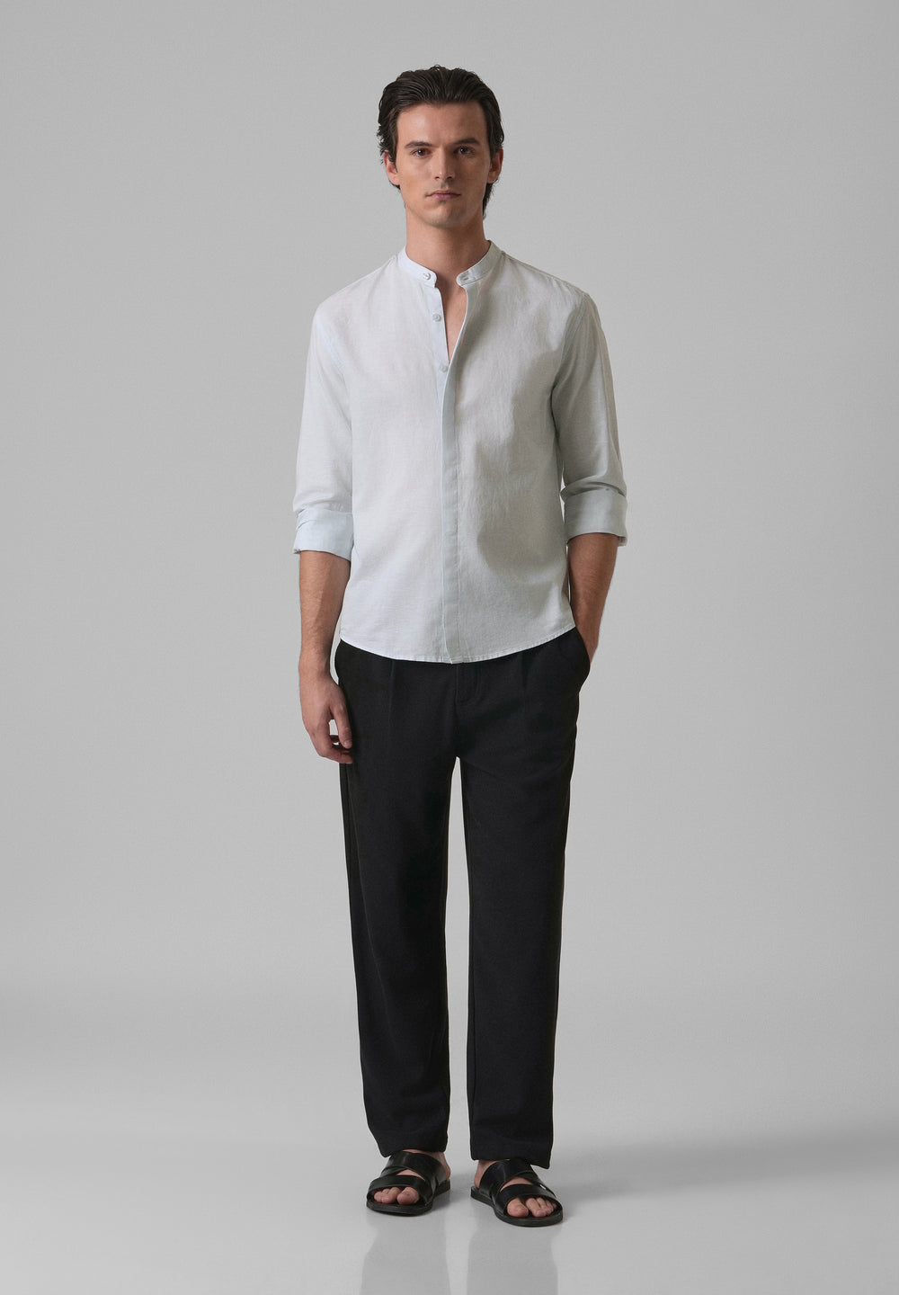 Light Blue Cotton Linen Shirt