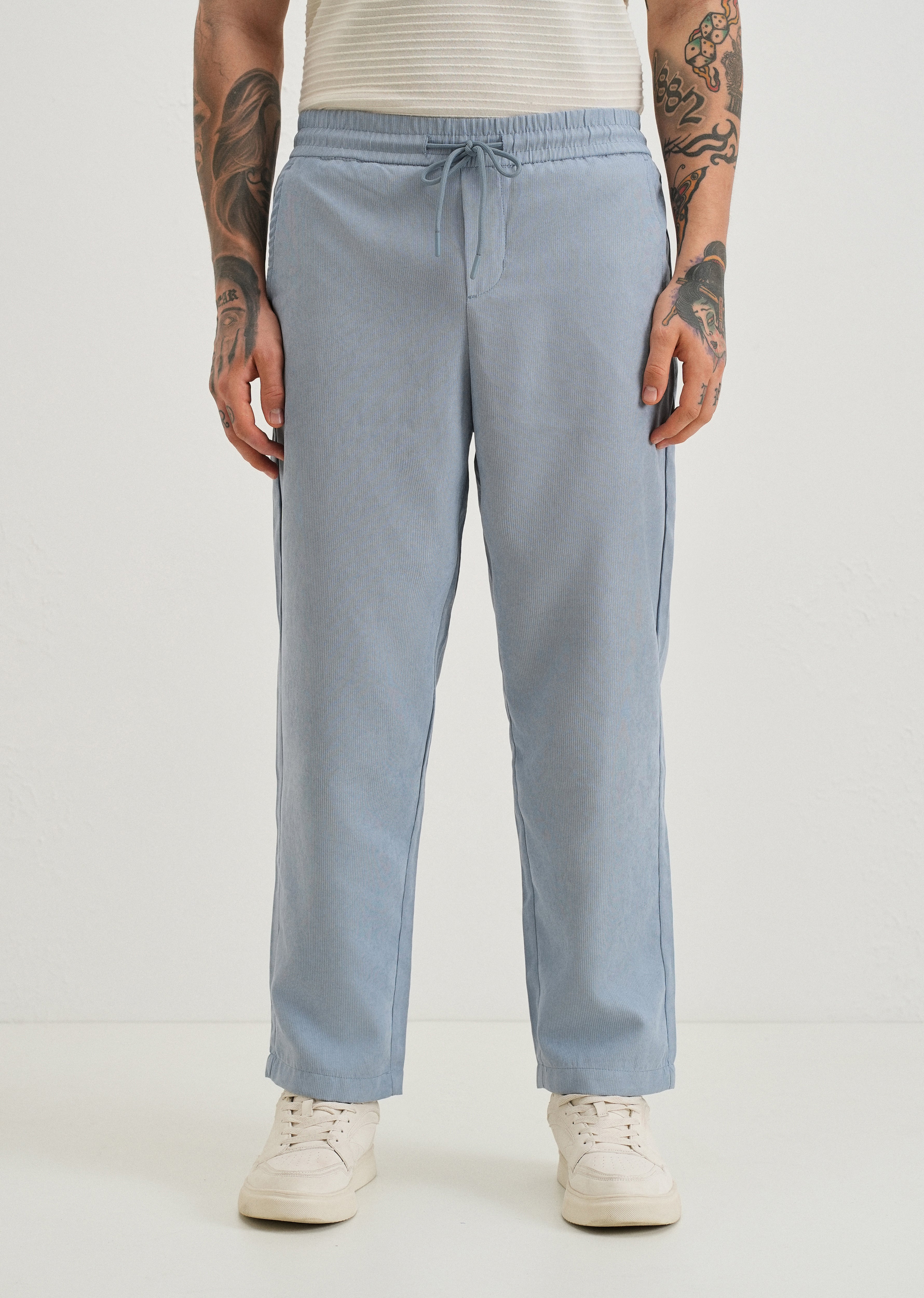 Light Blue Pin Stripe Corduroy Pant