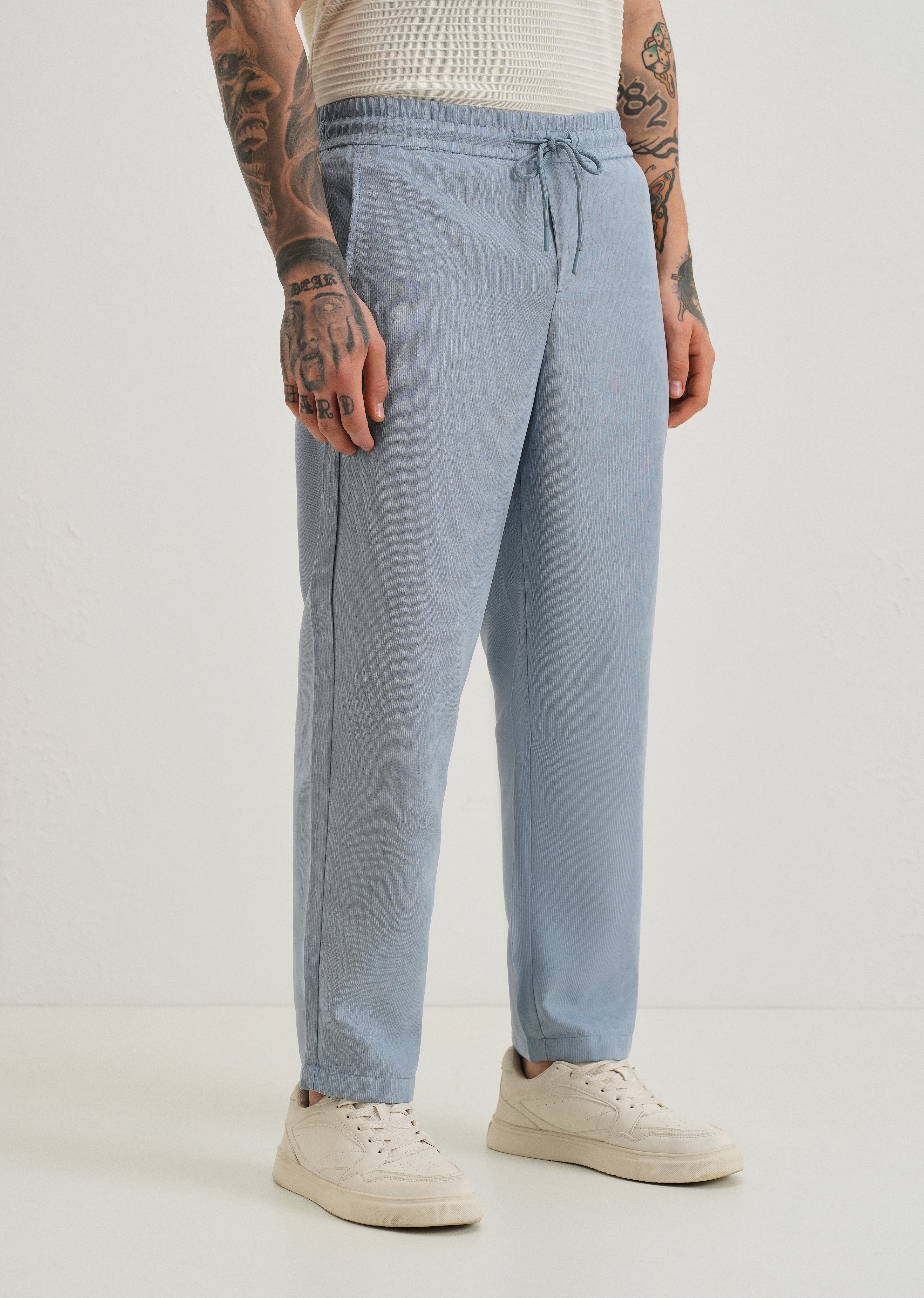 Light Blue Pin Stripe Corduroy Pant