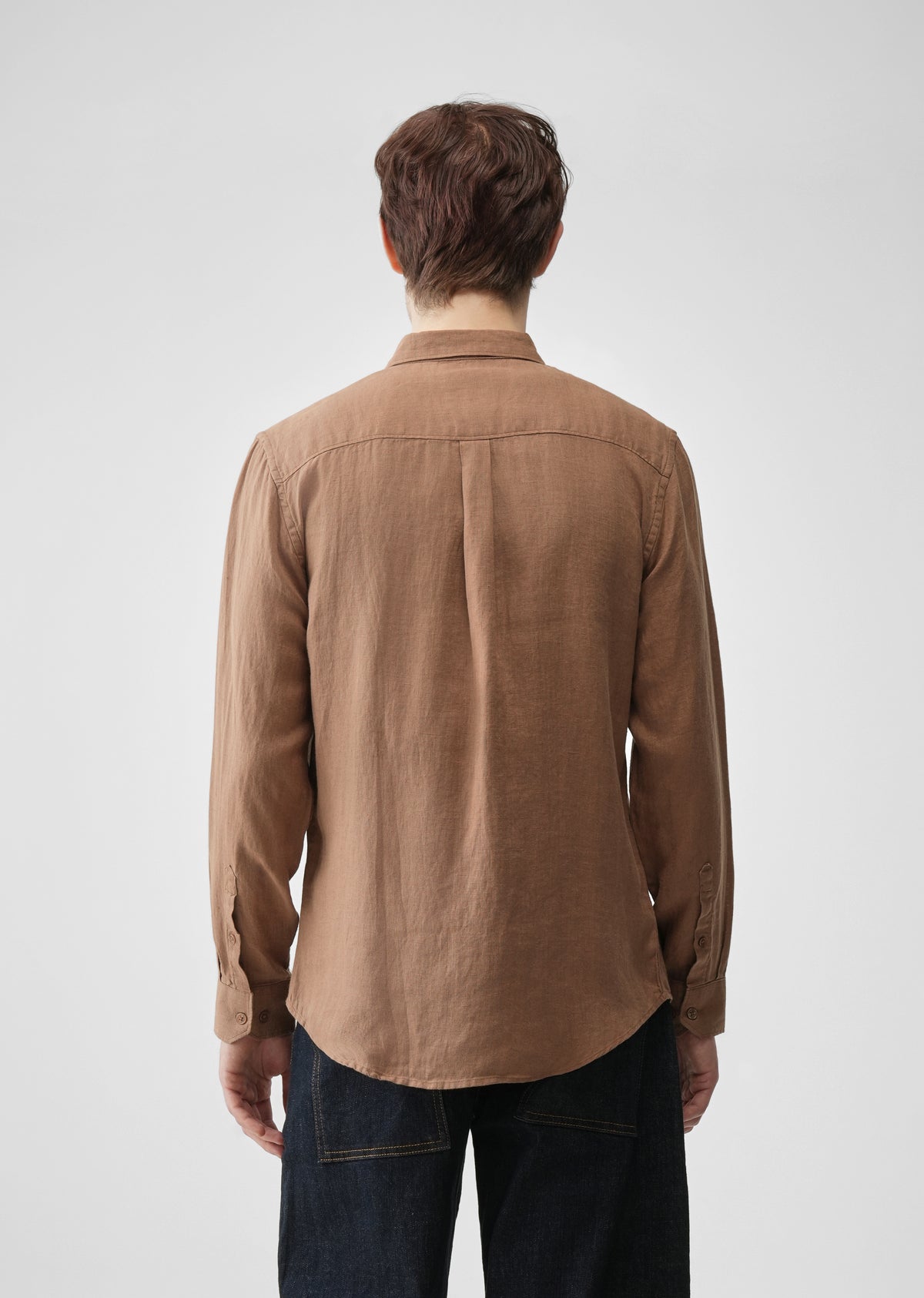 Light Brown 100% Pure Linen Shirt