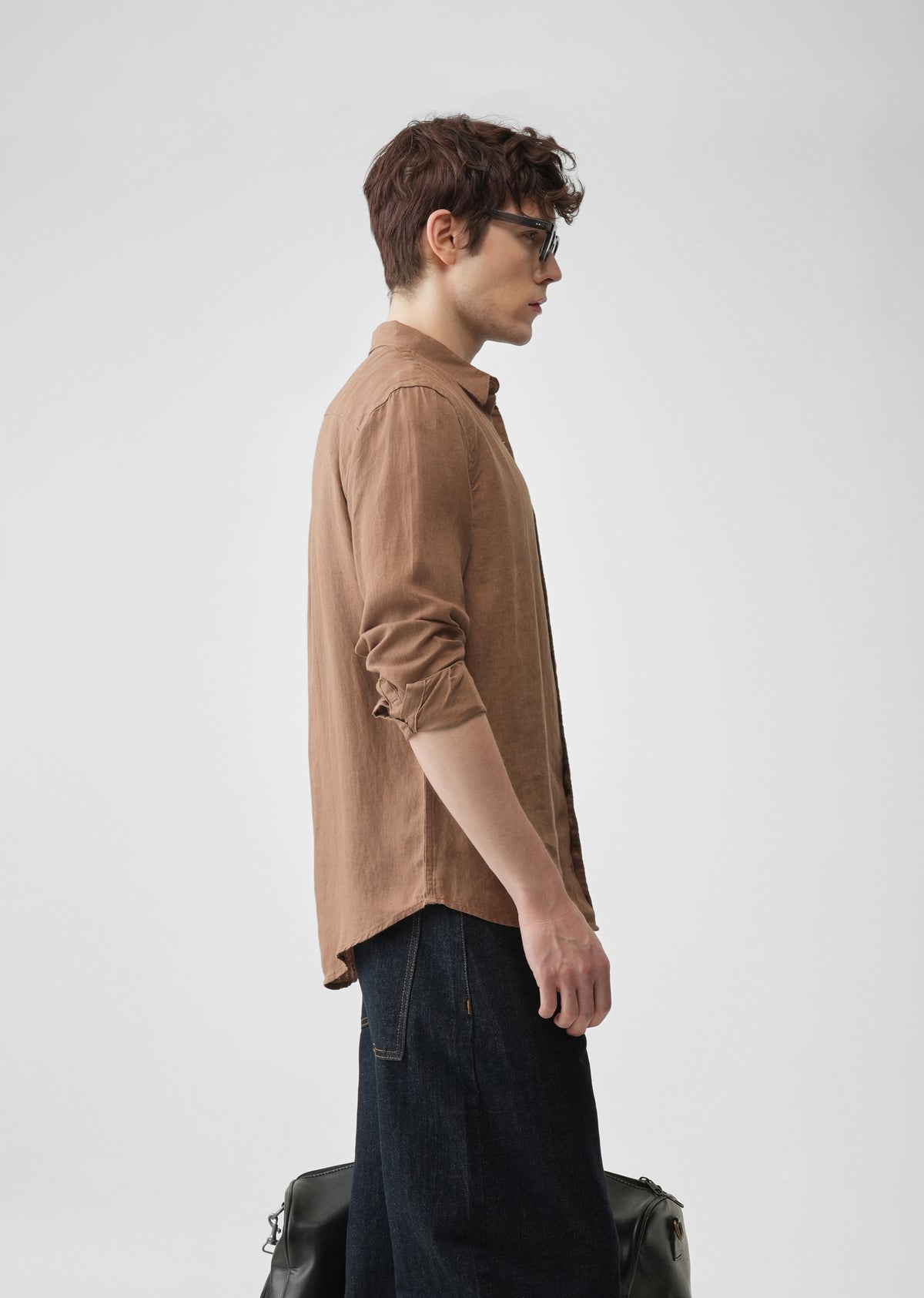 Light Brown 100% Pure Linen Shirt