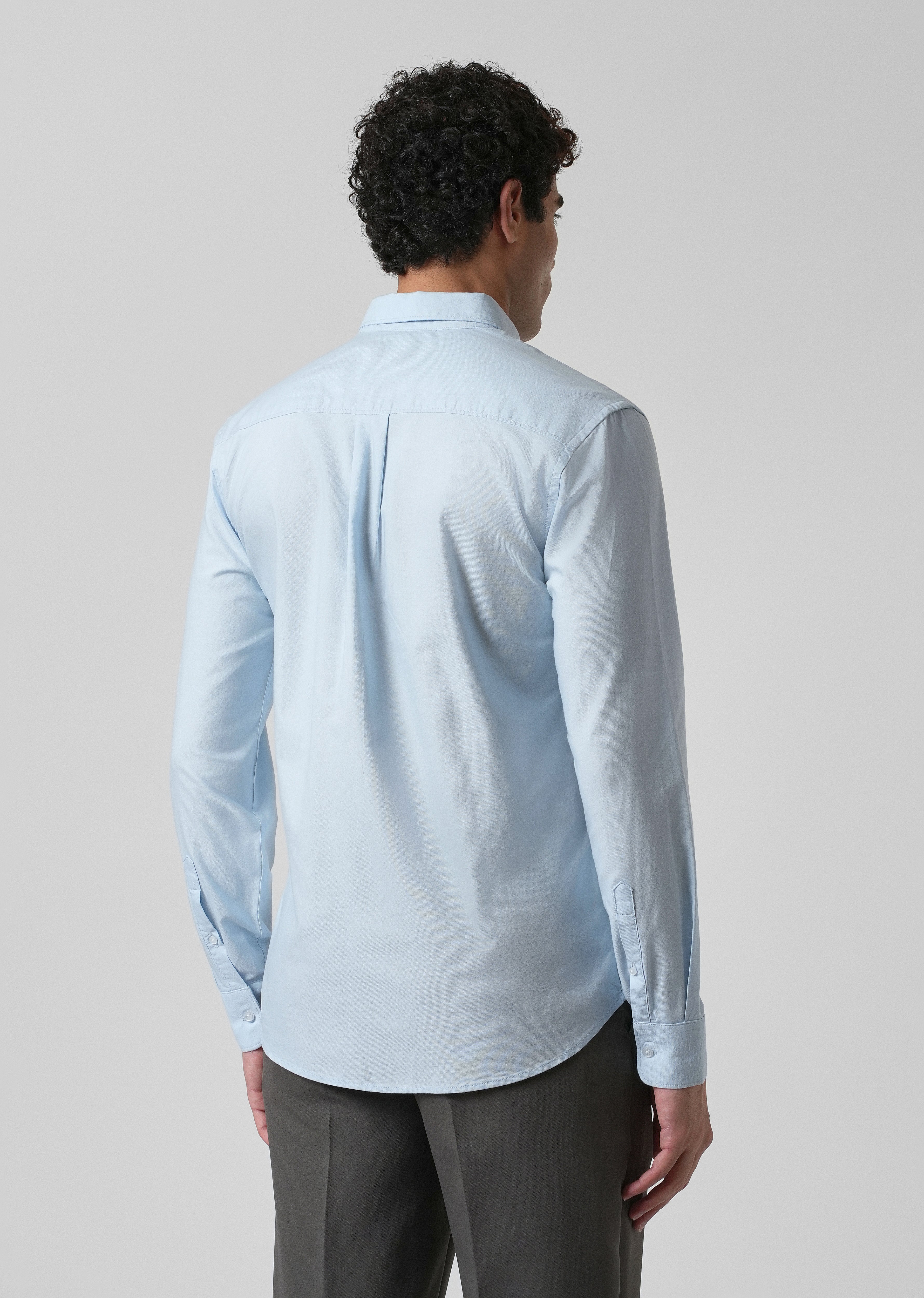 Light Cobalt Blue Plain Oxford Shirt