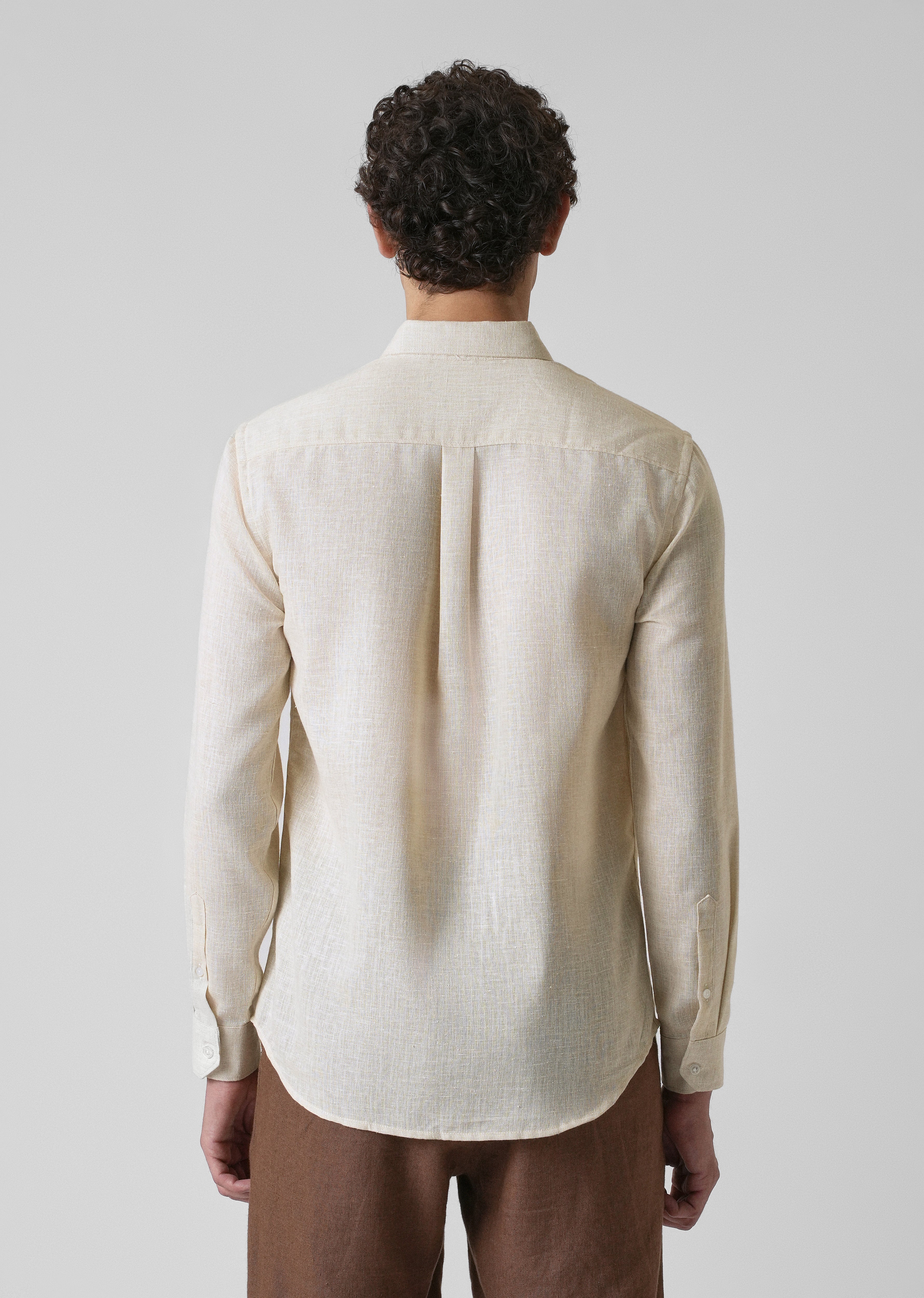 Light Cream Blended Linen shirt