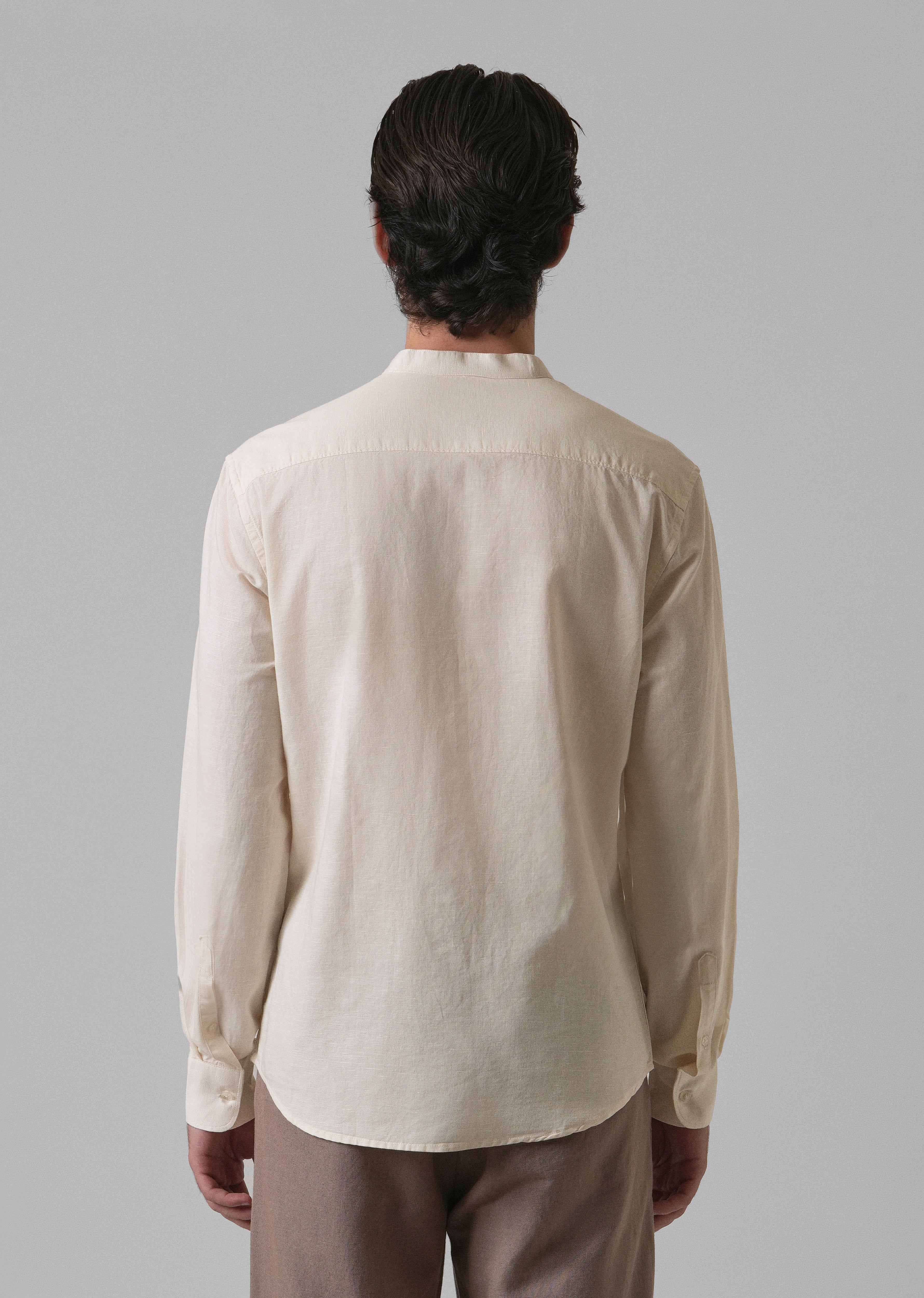 Light Cream Cotton Linen Shirt