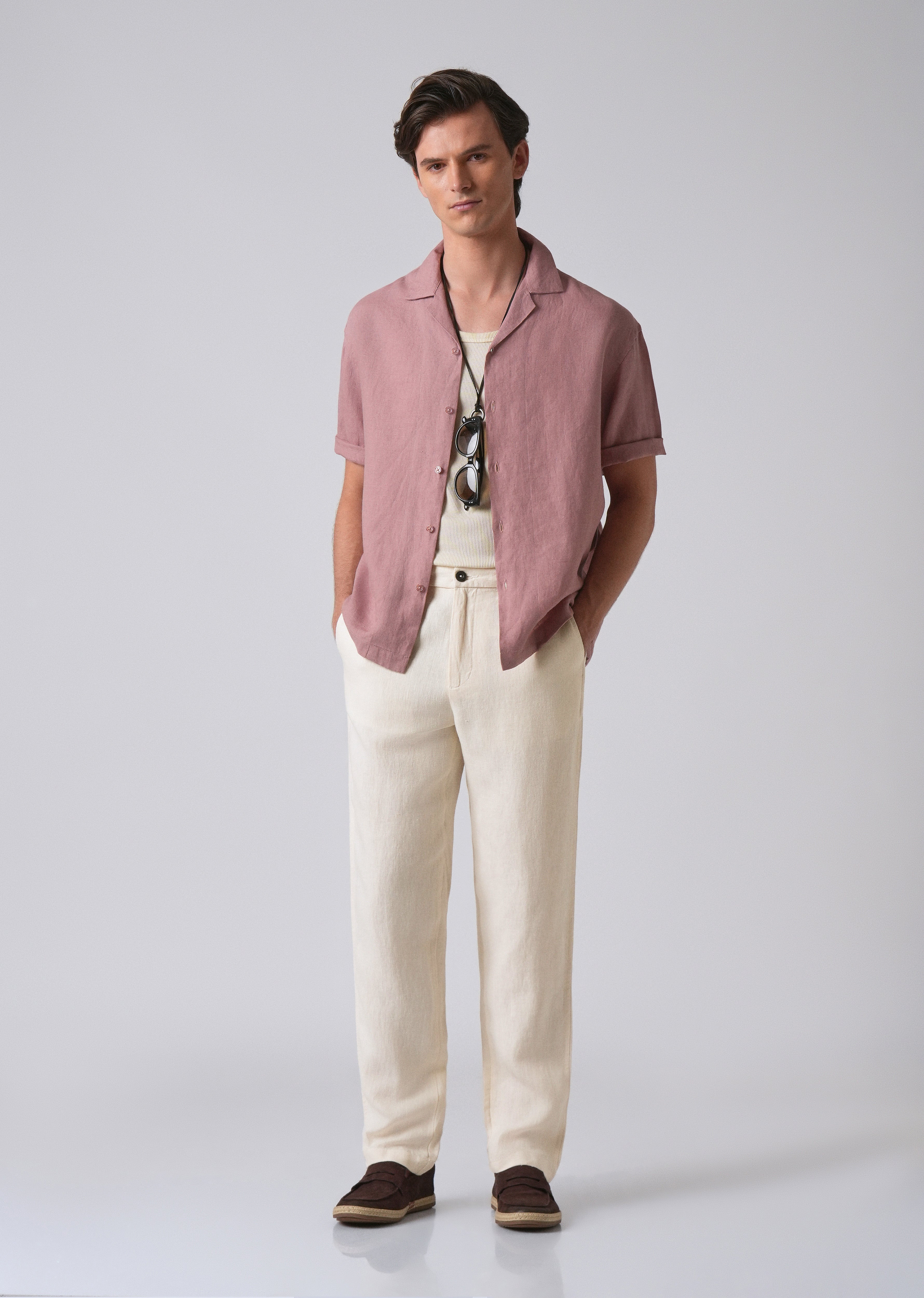 Light Cream Linen Pant