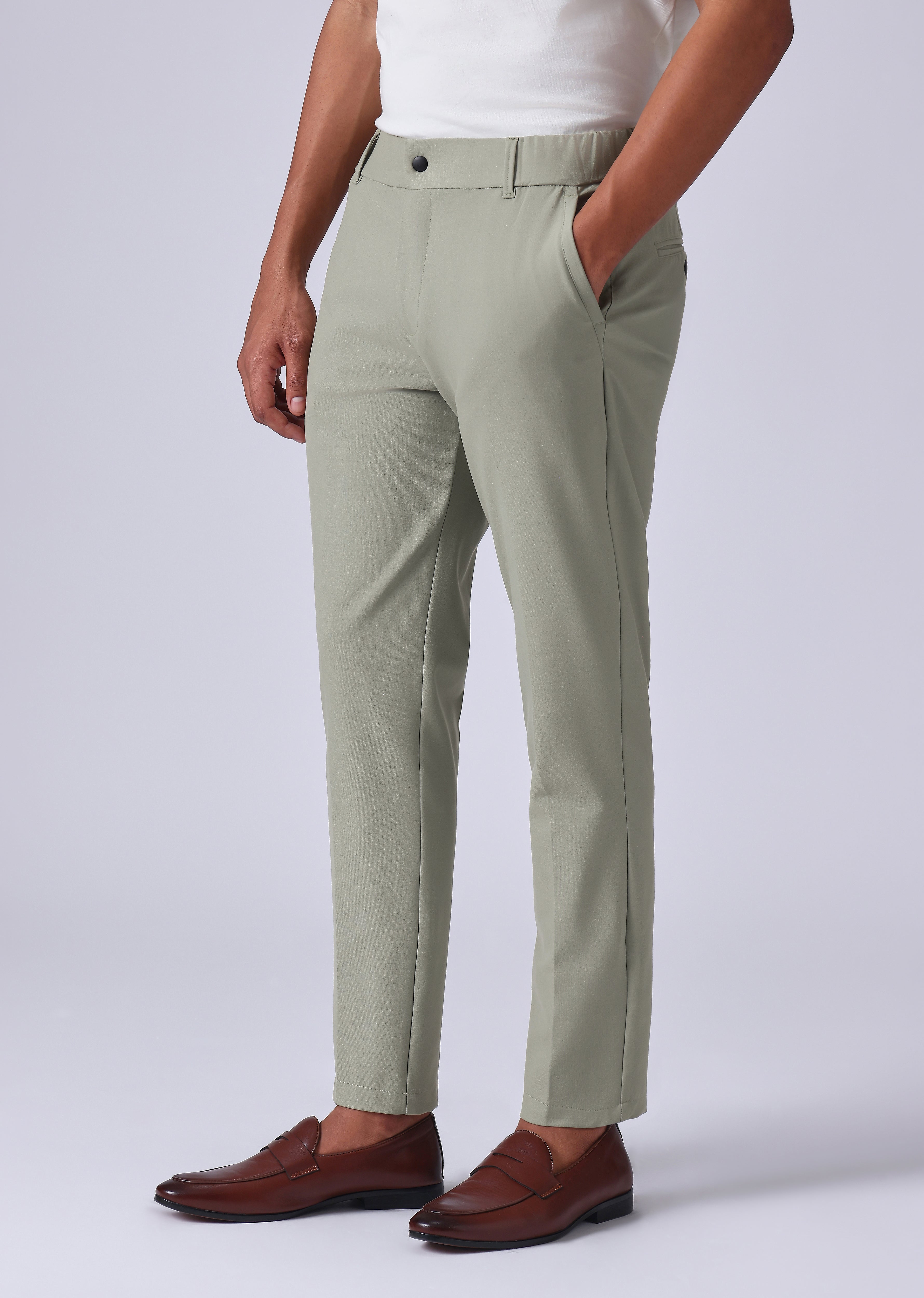 Light Green 8 Way Stretch Trousers