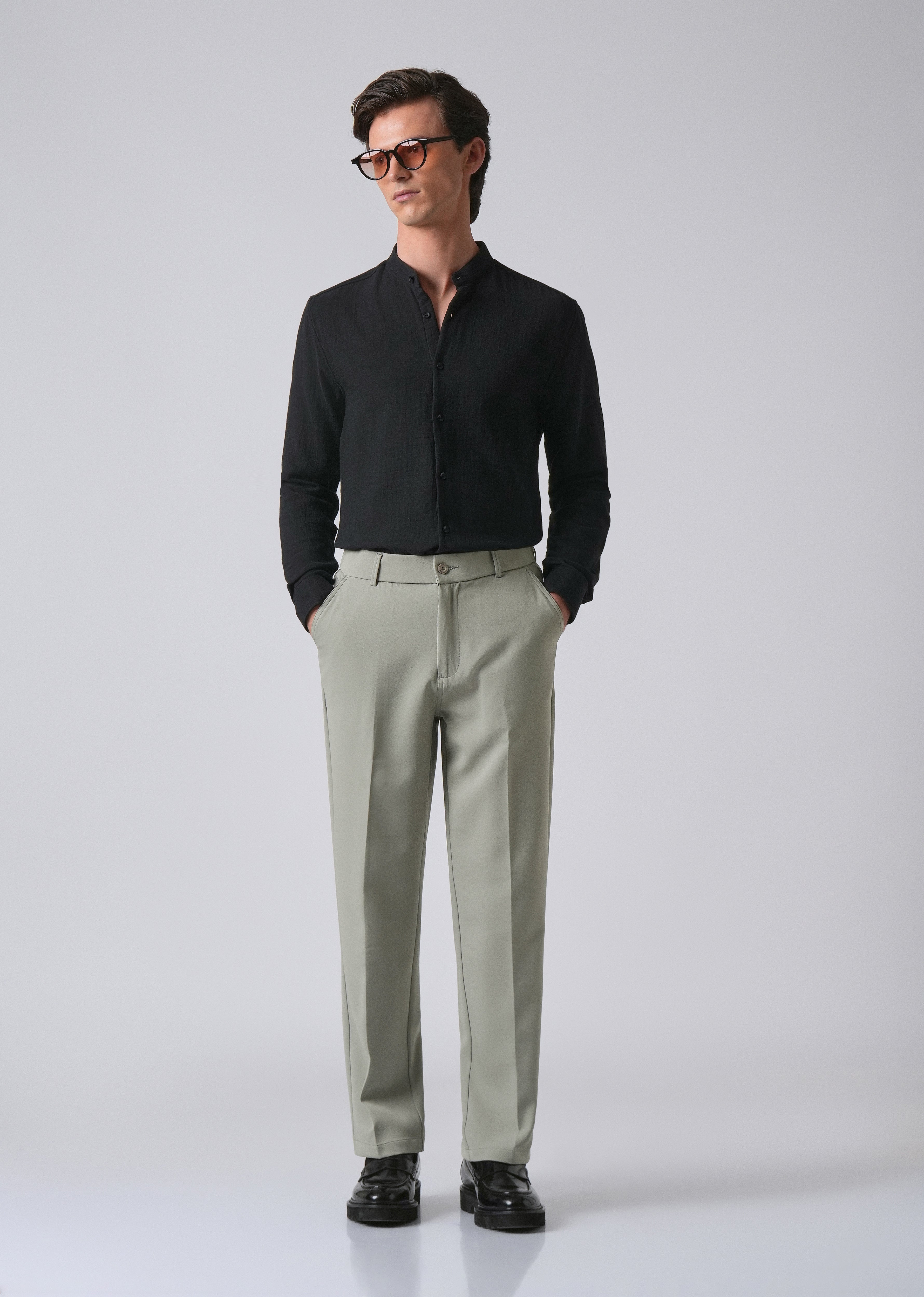 Light Green Relaxed Fit Trousers