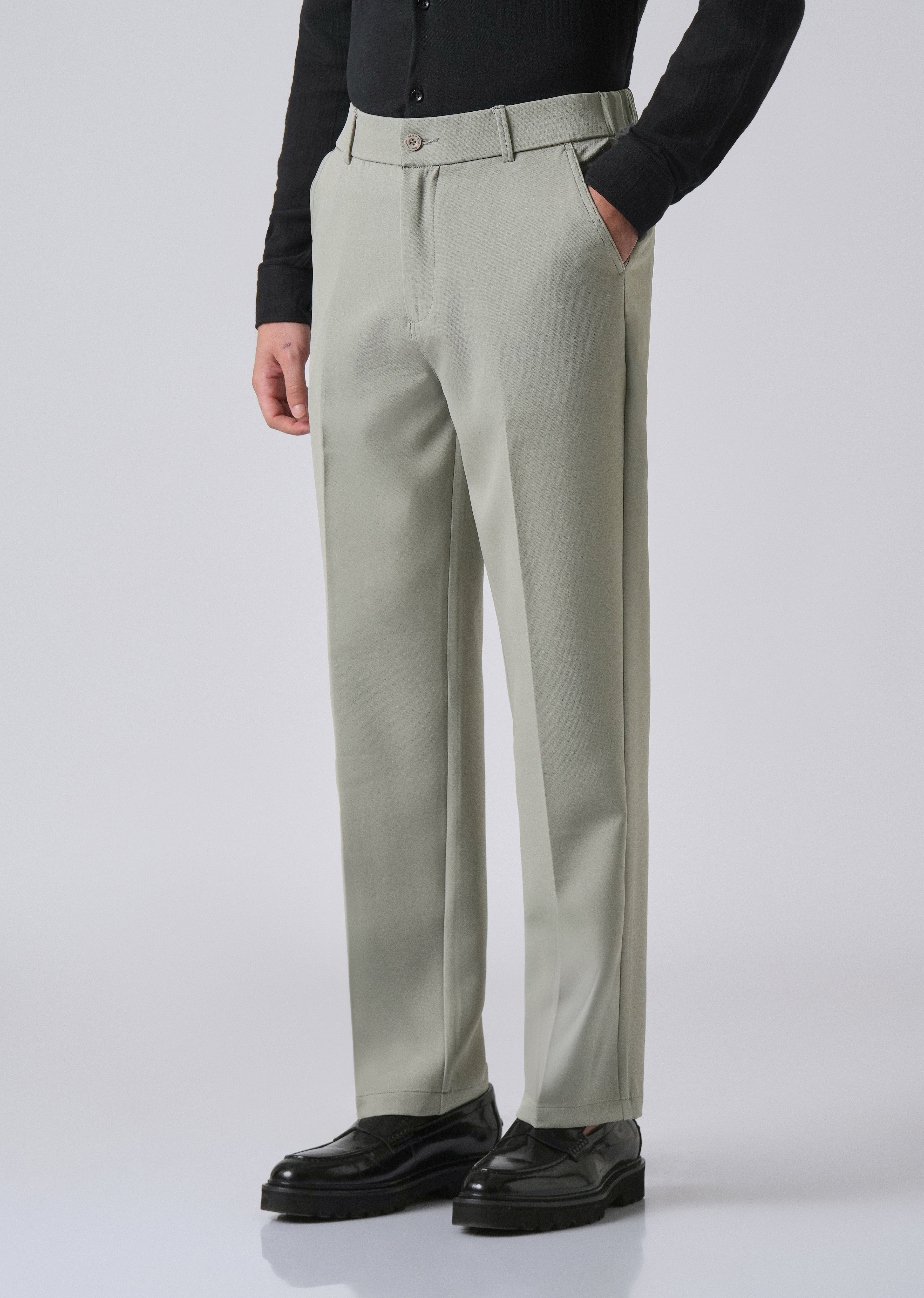 Light Green Relaxed Fit Trousers