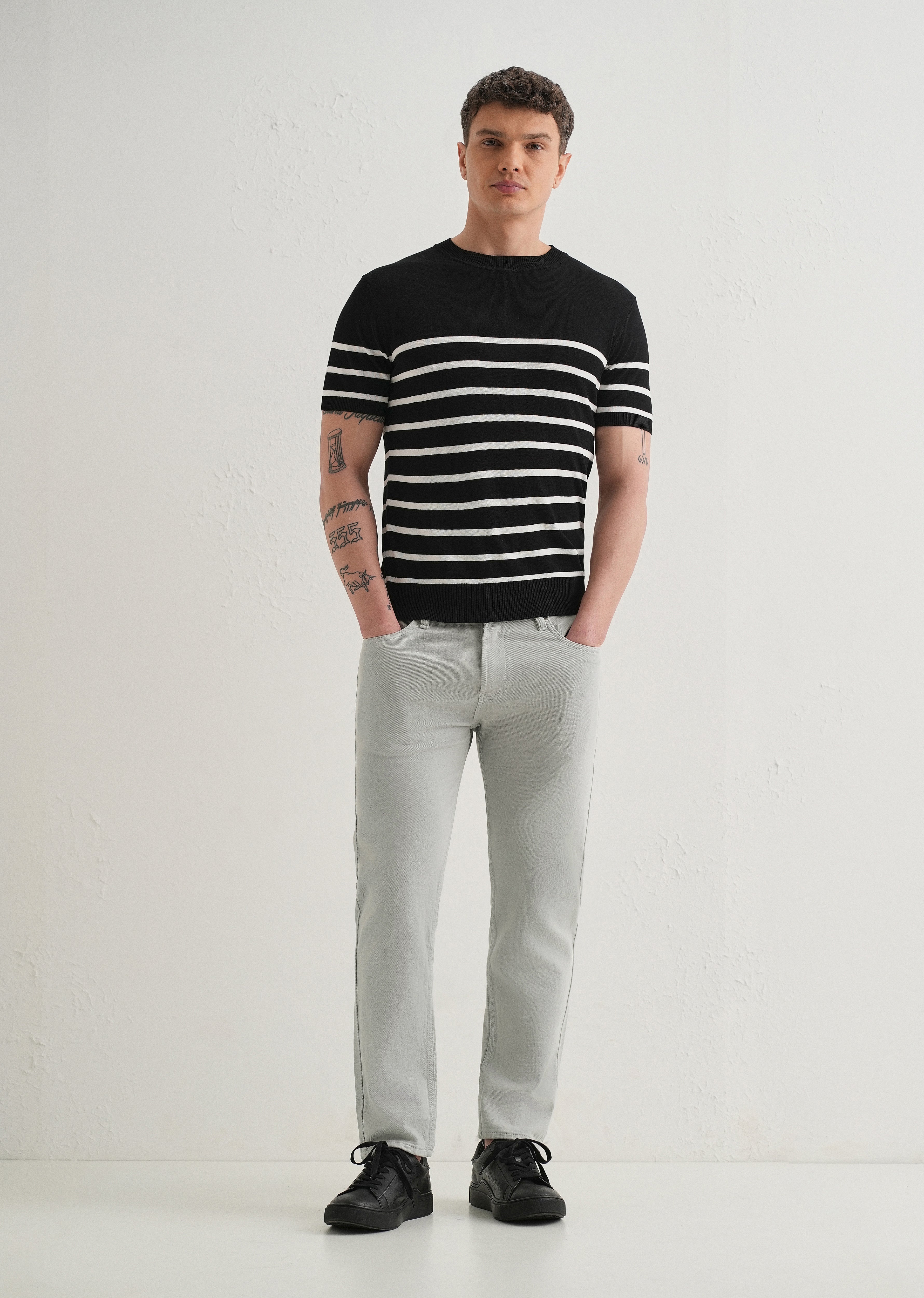 Light Grey Ankle Slim Fit Denim