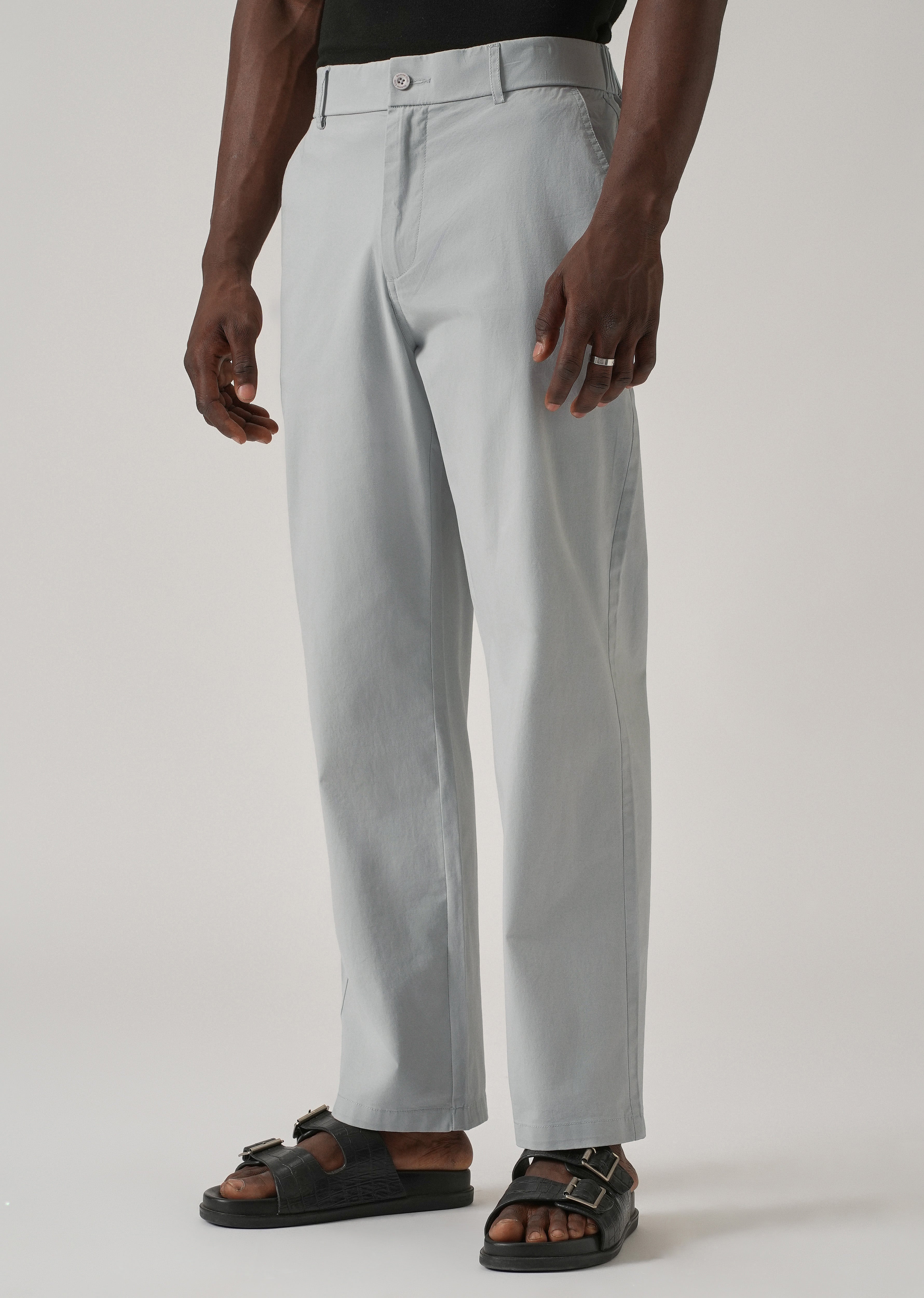 Baggy Fit Light Grey Chinos