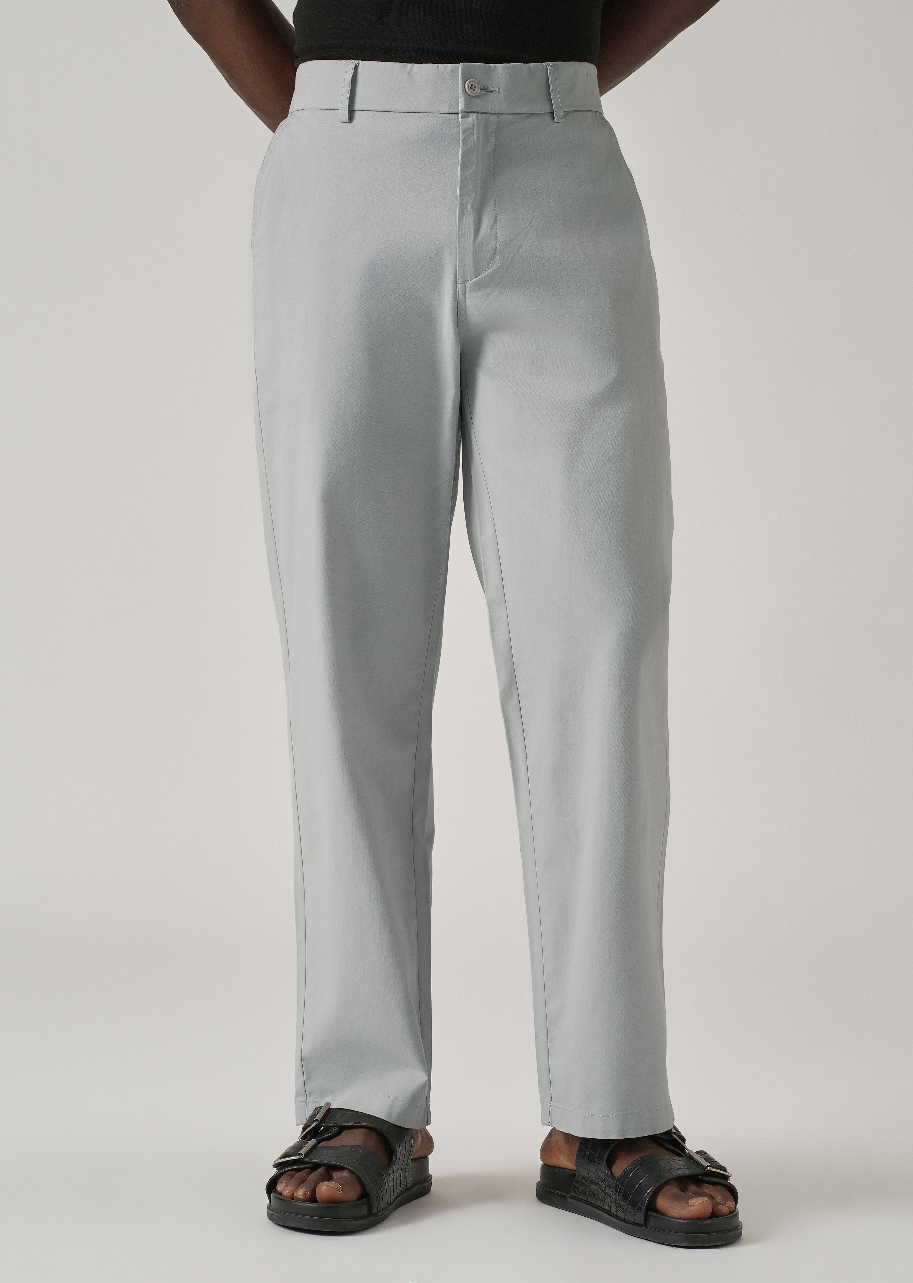 Baggy Fit Light Grey Chinos