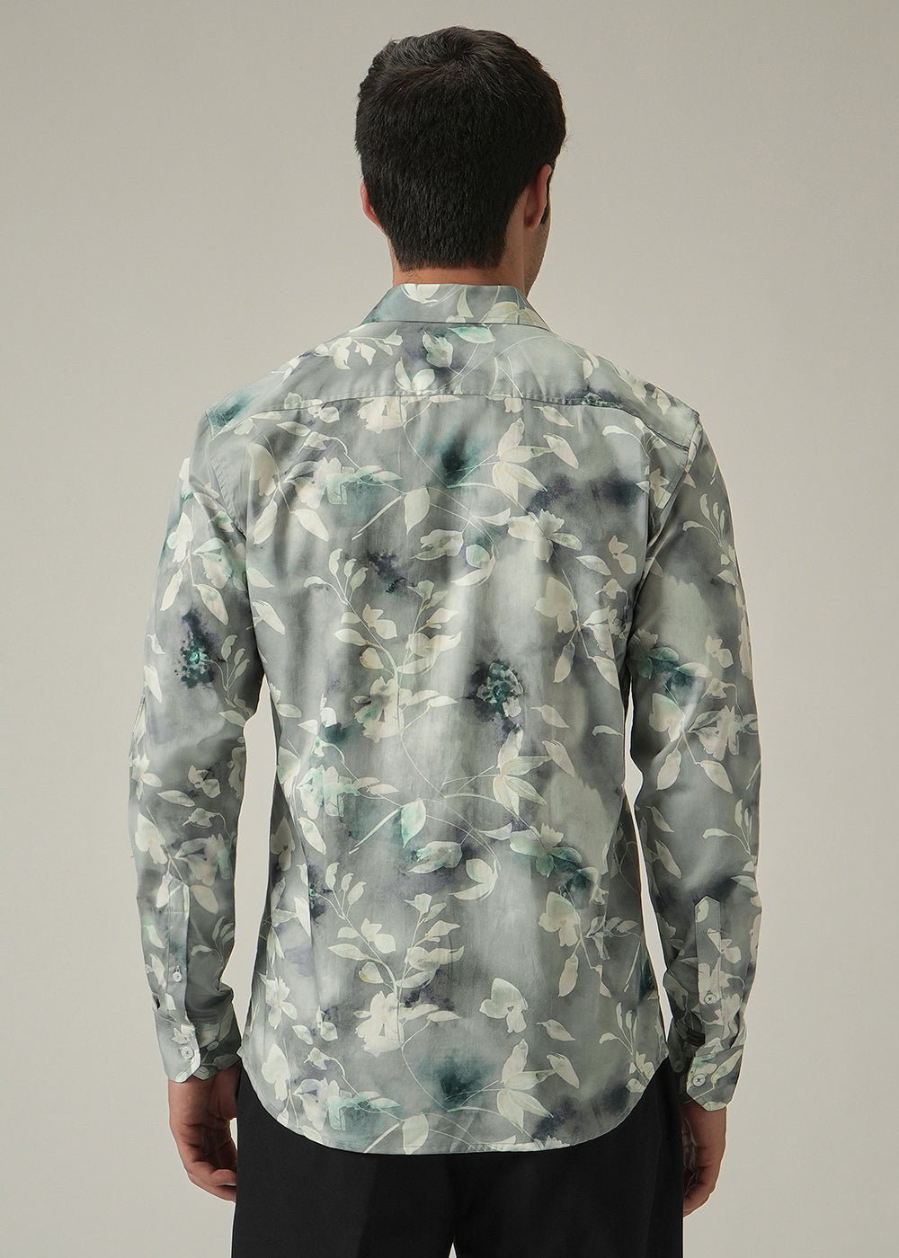 Light Grey Floral Print Shirt