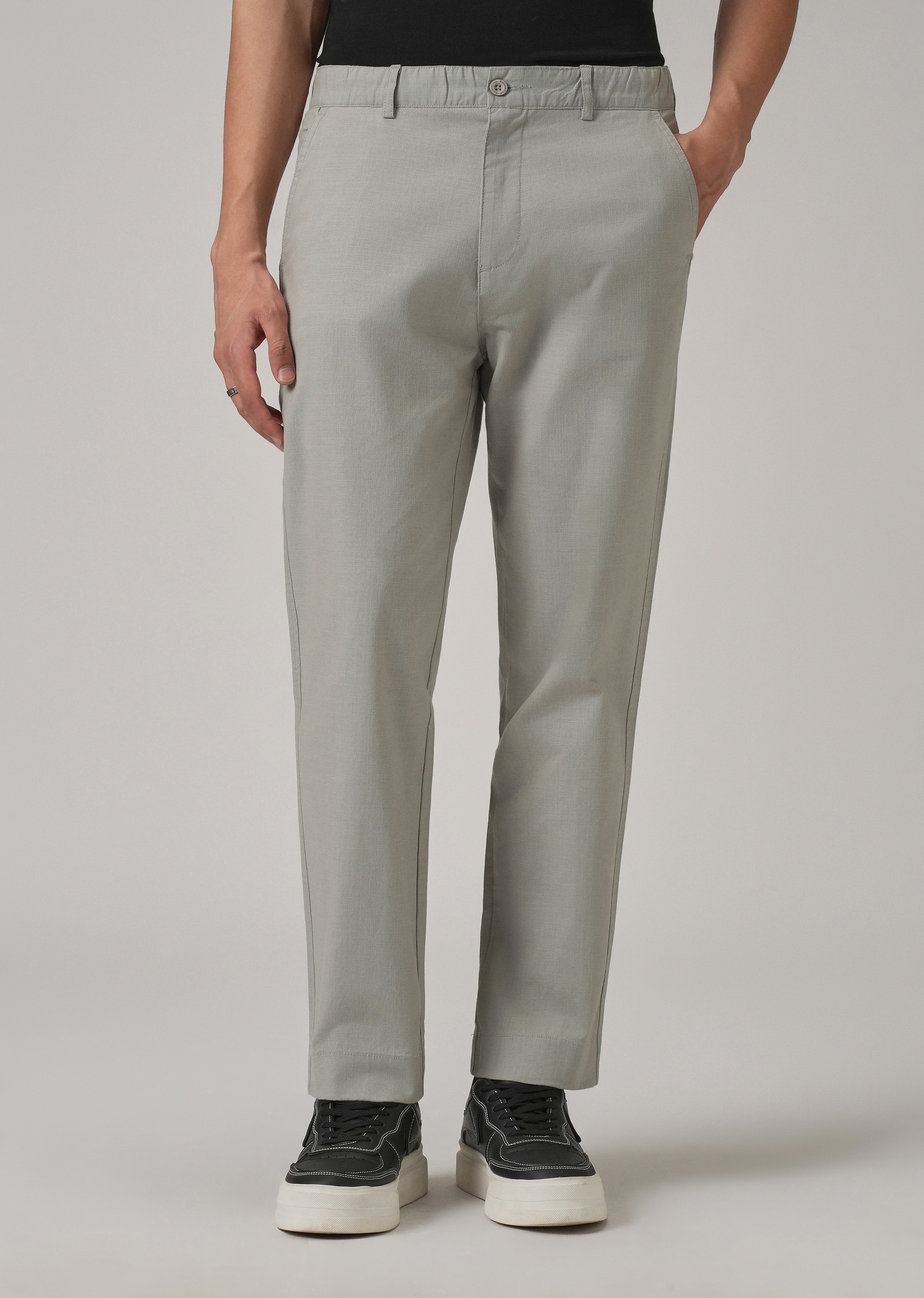 Light Grey Cotton Trouser